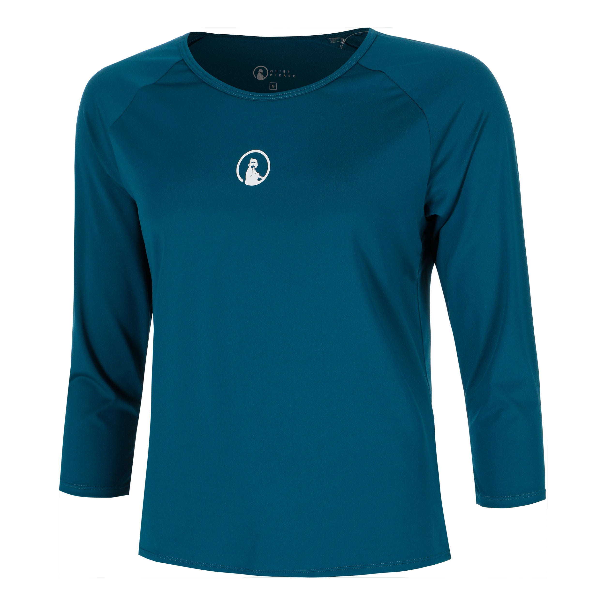 Quiet Please Court Crush Longsleeve Damen - Petrol, Weiß