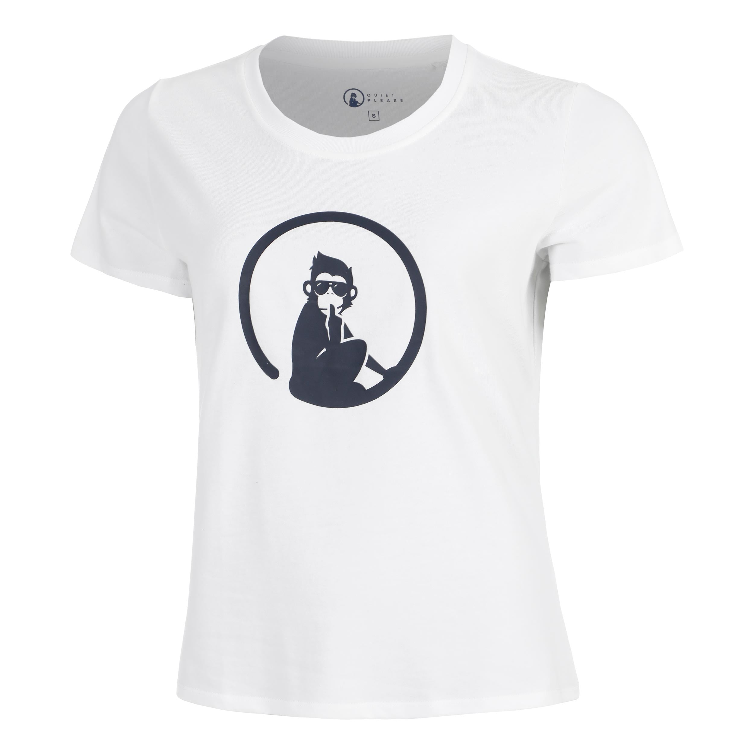 Quiet Please Trainings T - Shirt Damen Weiß