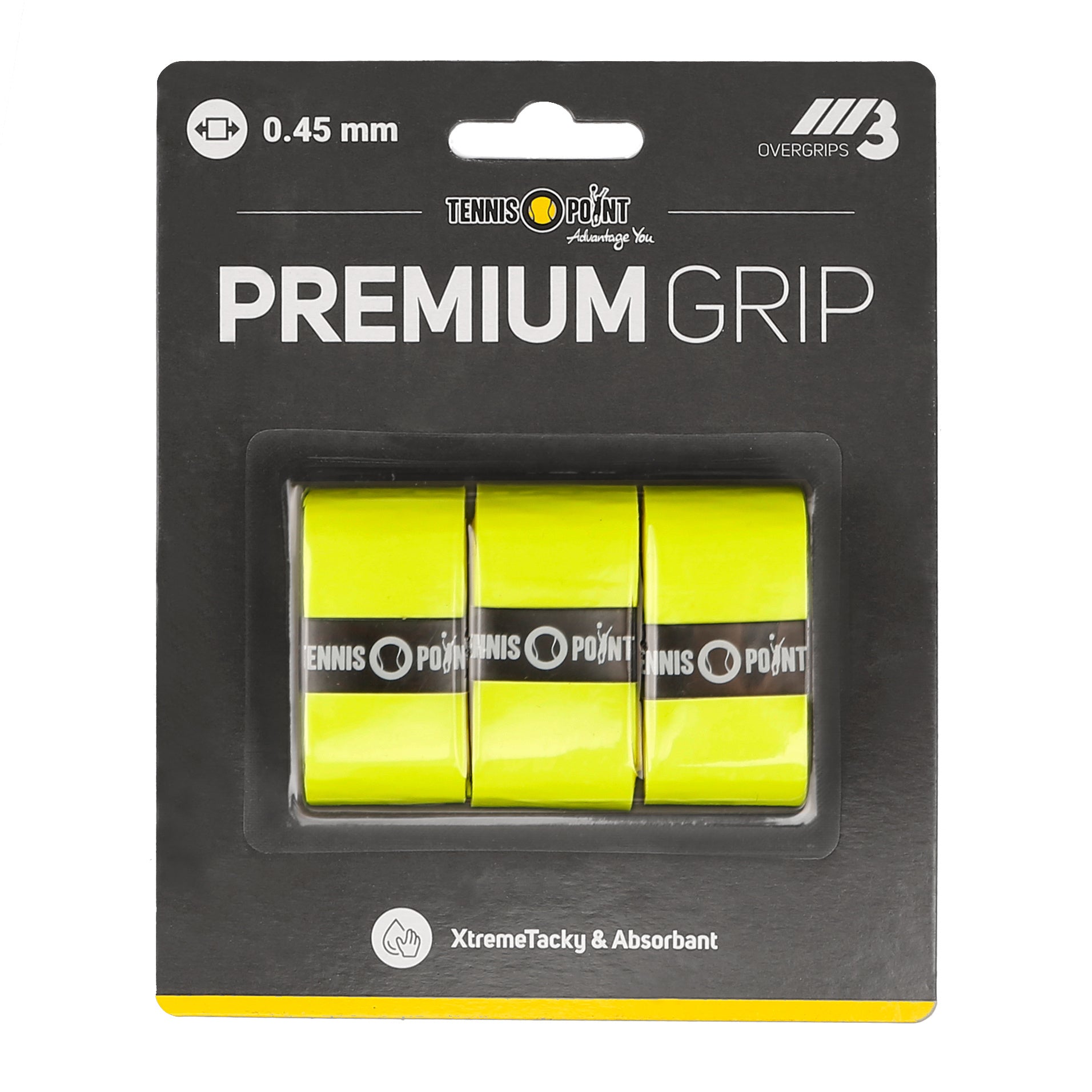 Tennis - Point Premium Grip 3er Pack Gelb