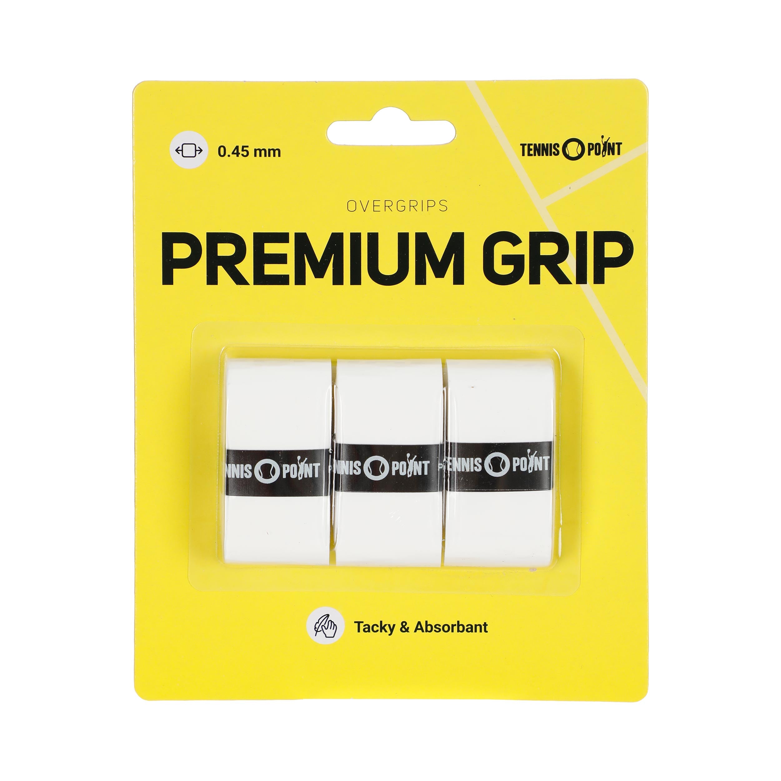 Tennis - Point Premium Grip 3er Pack Weiß