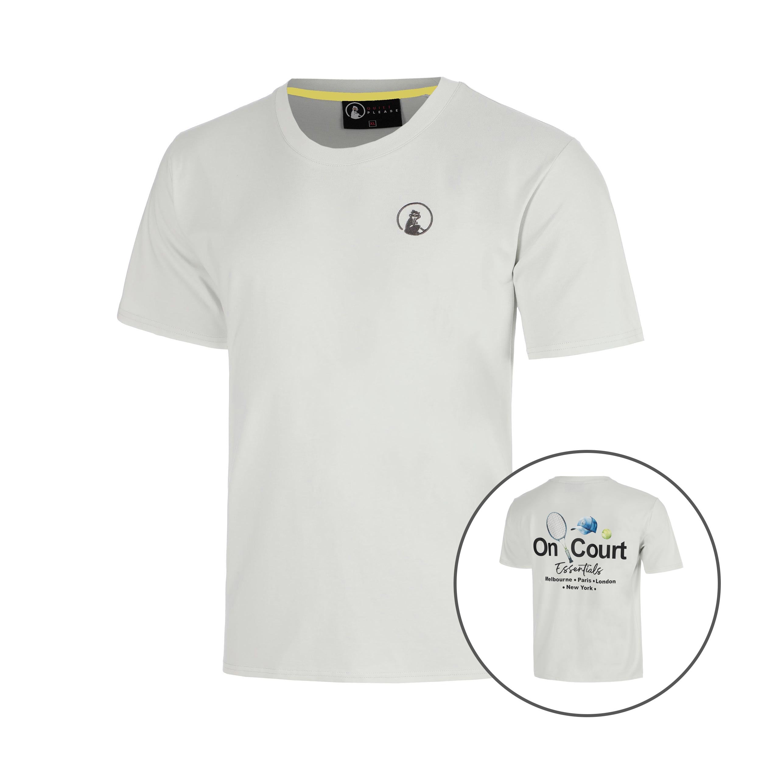 Quiet Please Crush On Court Essentials T - Shirt Jungen Hellgrau, Schwarz