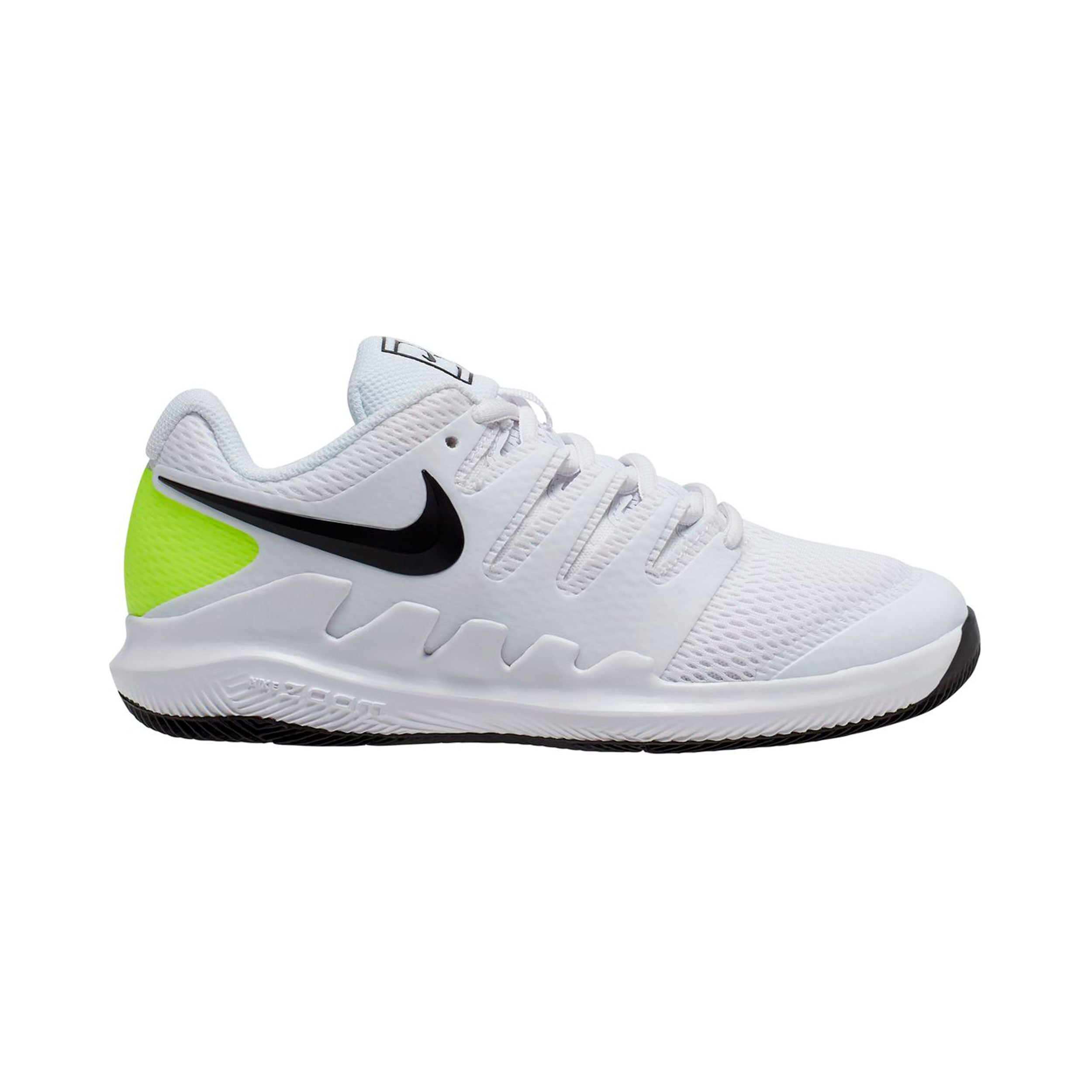 Nike Vapor X Allcourtschuh Kinder - Weiß, Neongrün