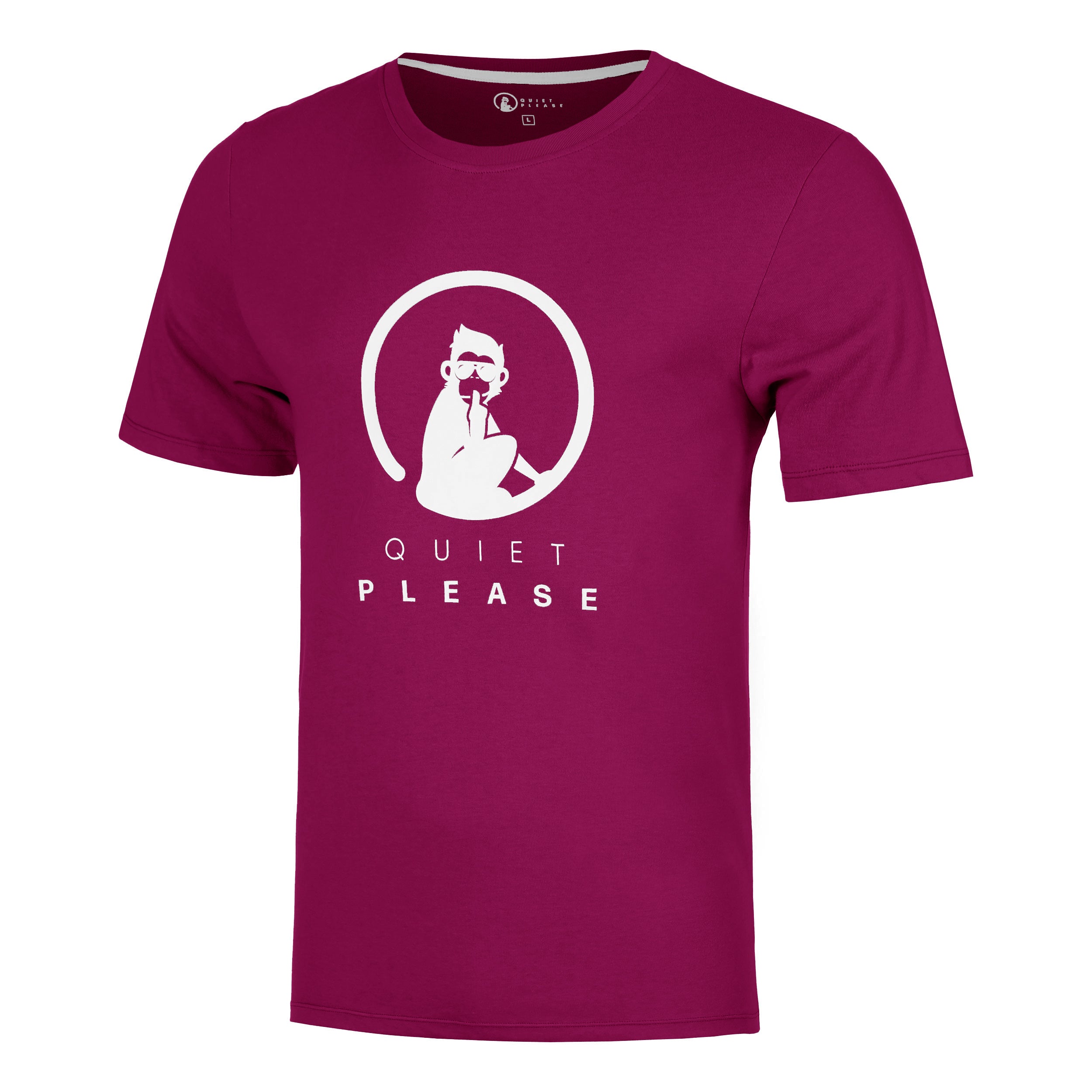 Quiet Please Trainings T - Shirt Herren Berry, Weiß