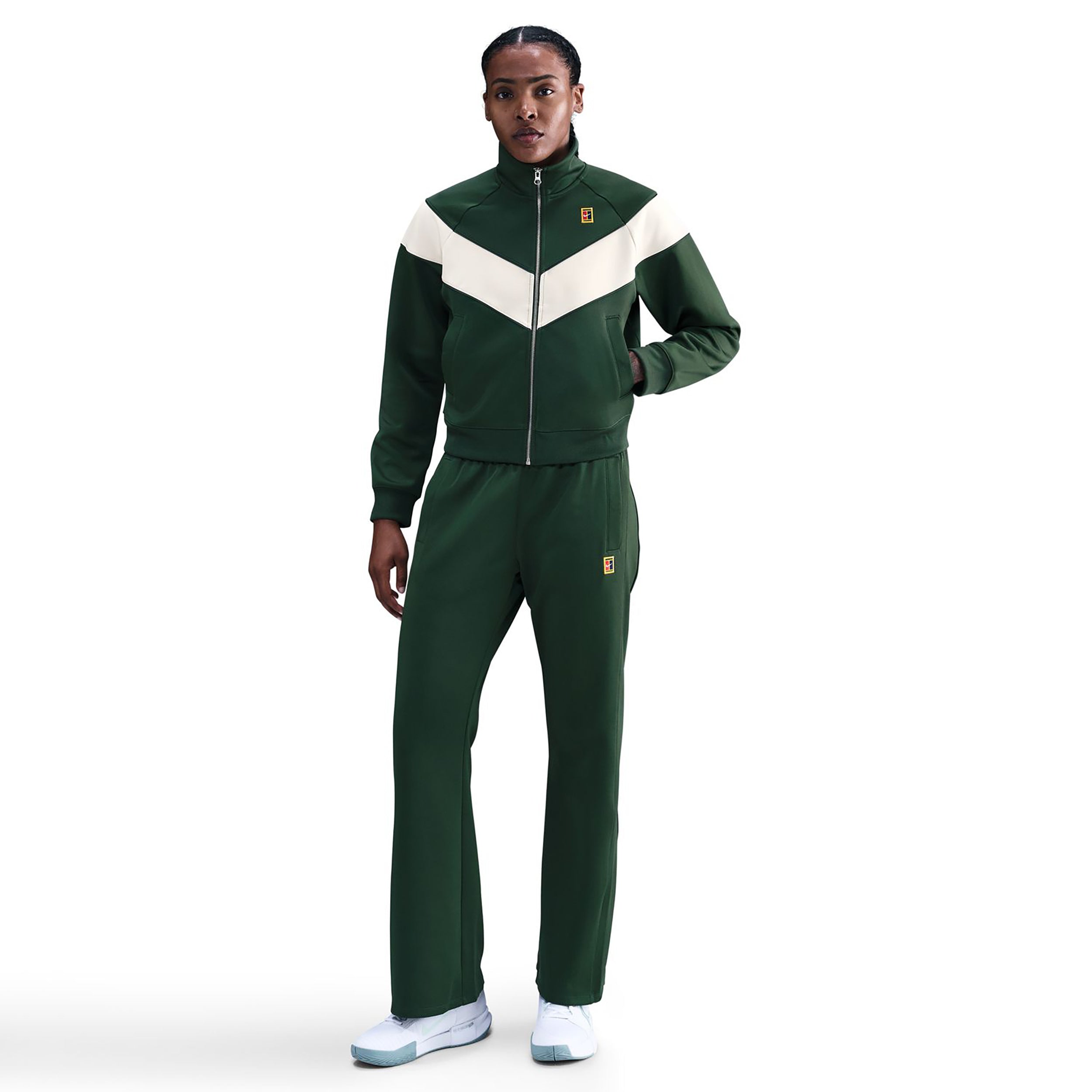 Nike Courtly Knit Heritage Trainingsjacke Damen - Dunkelgrün