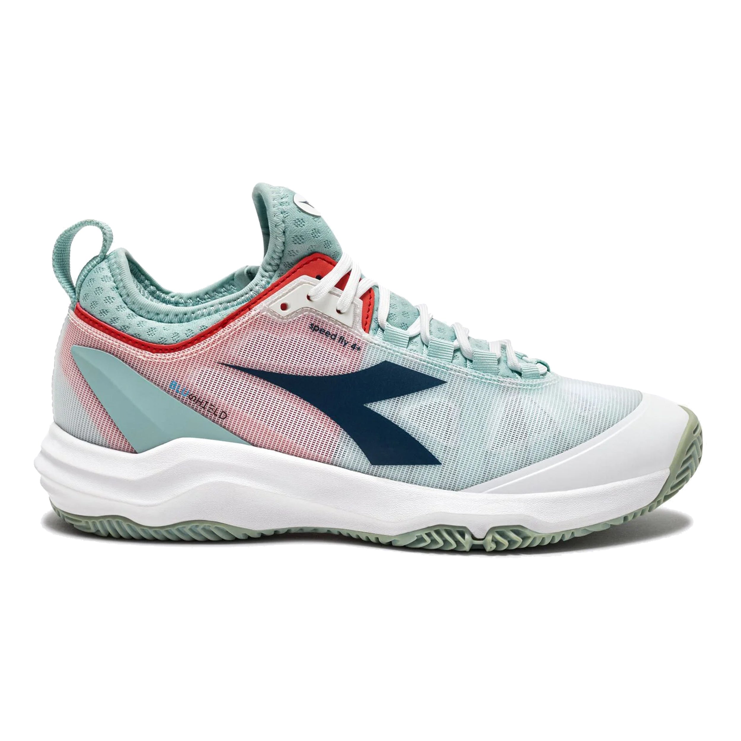 Diadora Speed Blushield Fly 4 + Sandplatzschuh Damen - Weiß, Mint