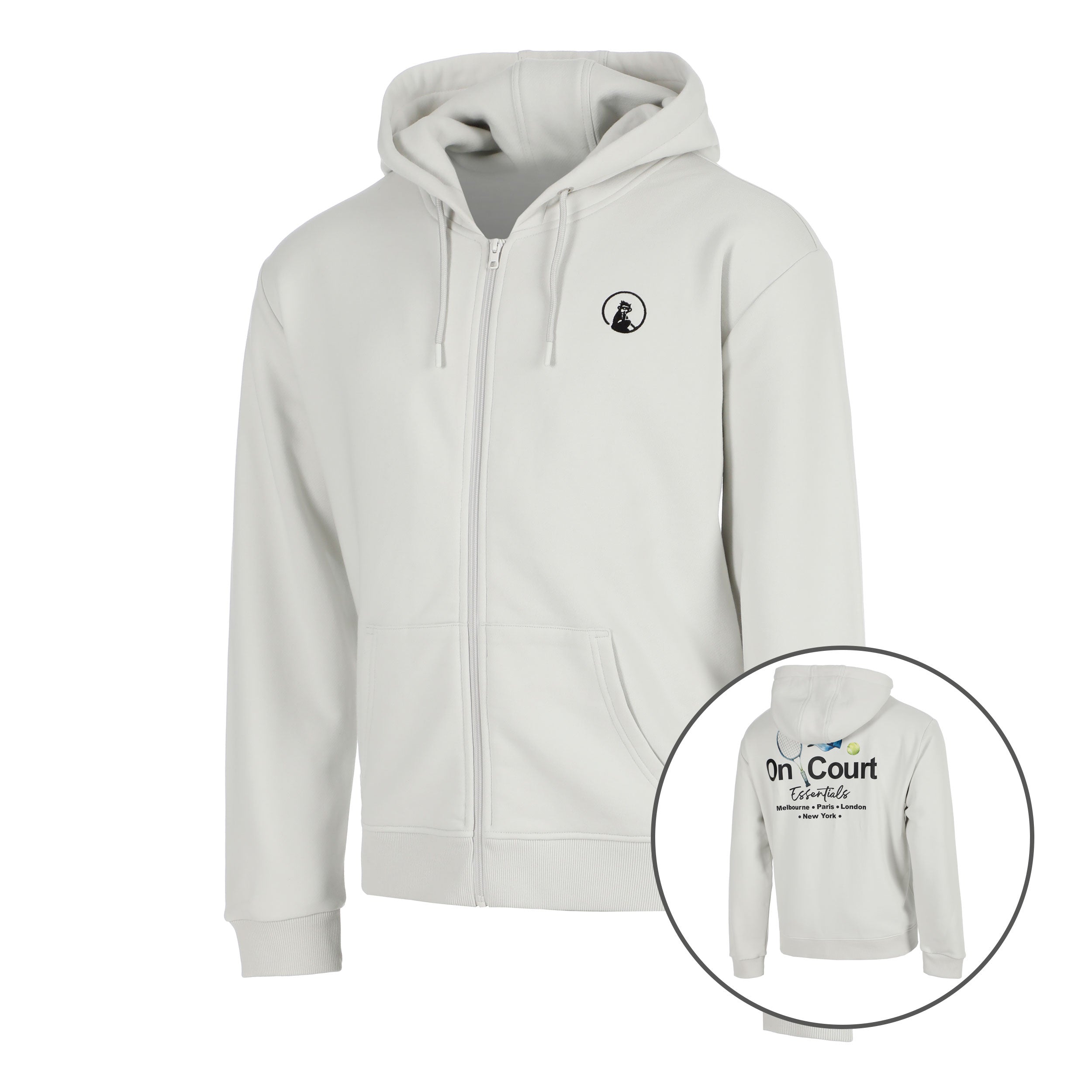 Quiet Please Crush On Court Essentials Sweatjacke Herren - Hellgrau, Schwarz