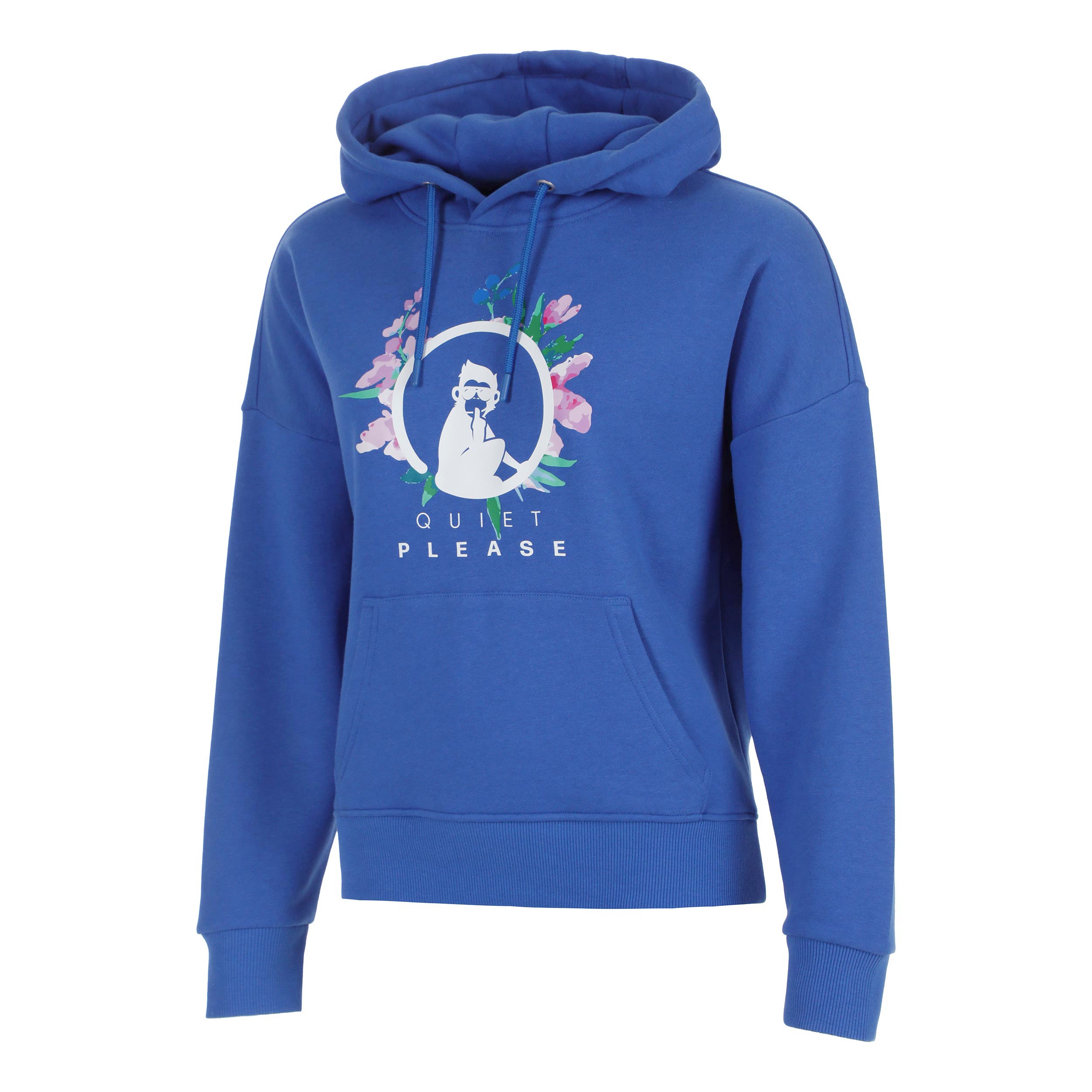 Quiet Please Crush Flower Logo Hoody Damen - Blau, Weiß