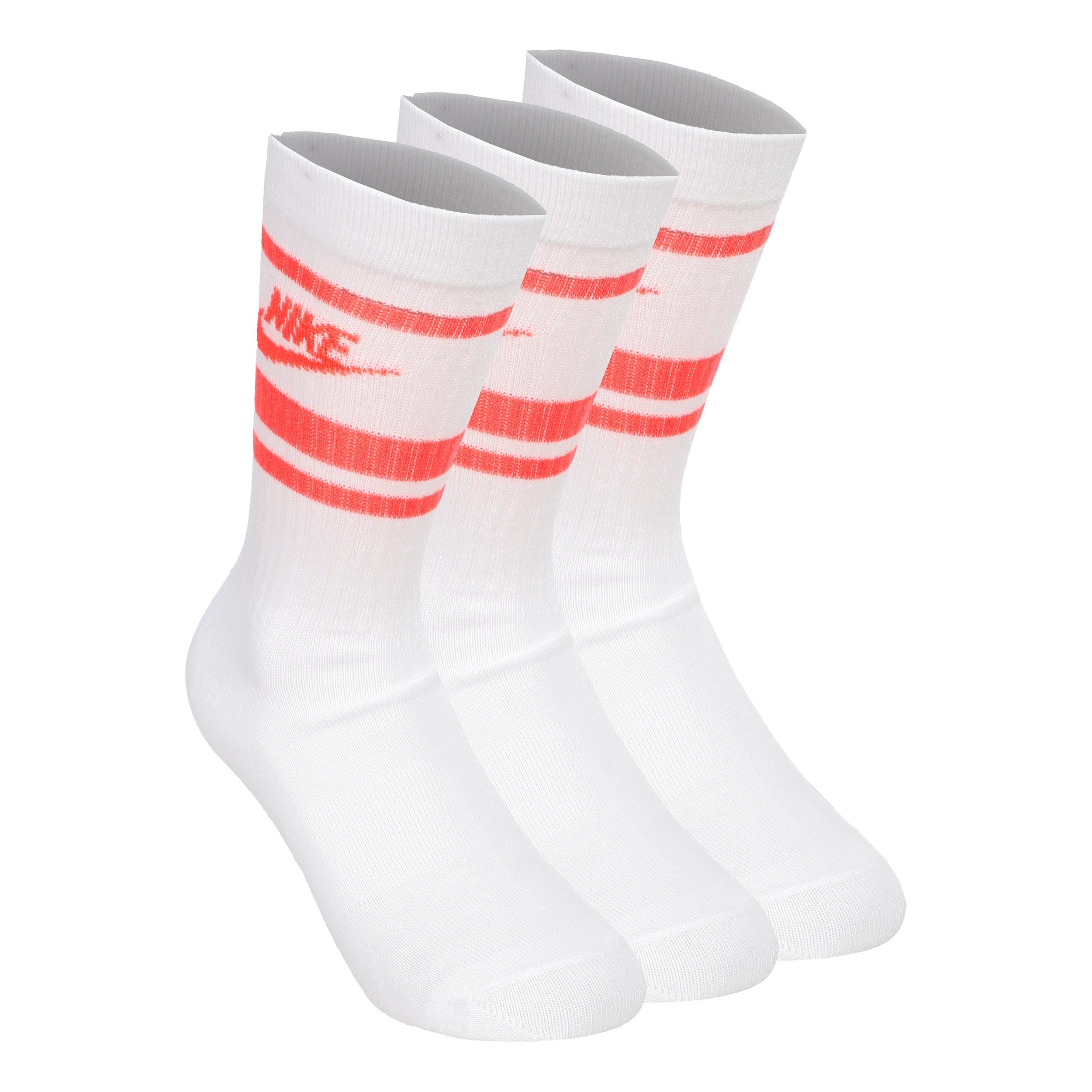 Nike Everyday Essentials Crew Tennissocken - Weiß, Koralle