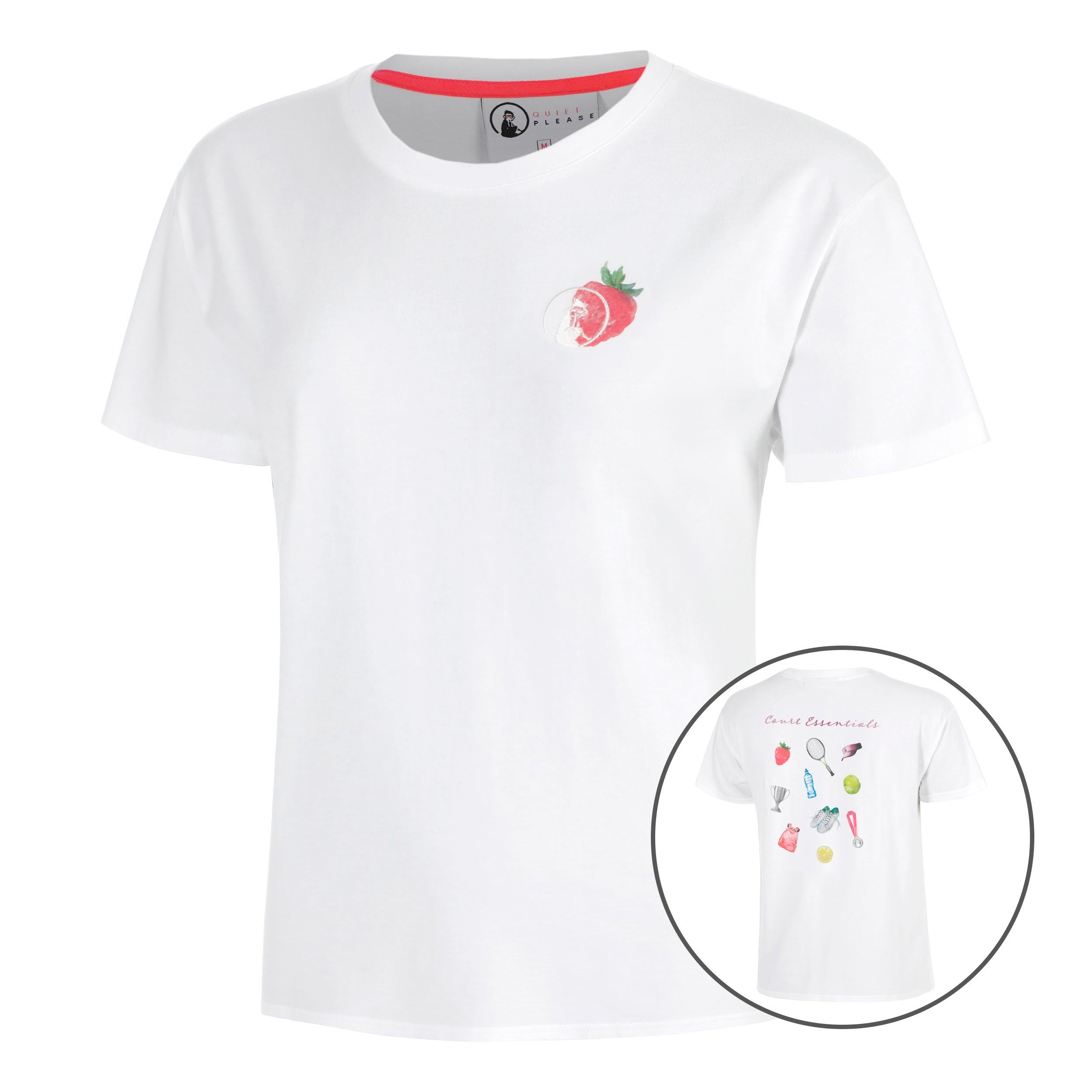 Quiet Please Crush Court Essentials T - Shirt Damen Weiß, Weiß