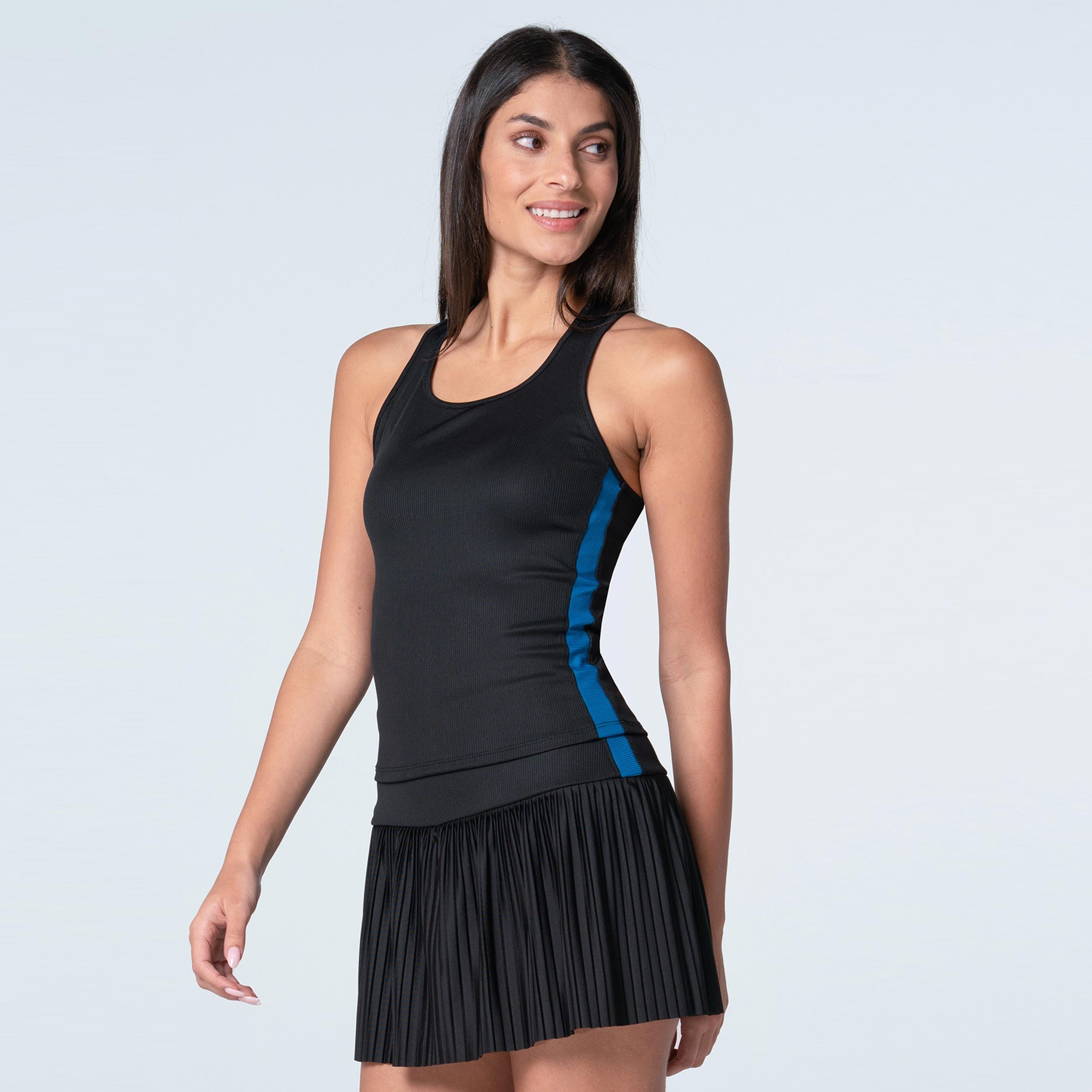 Lucky In Love Racer Rib Tank - Top Damen Schwarz