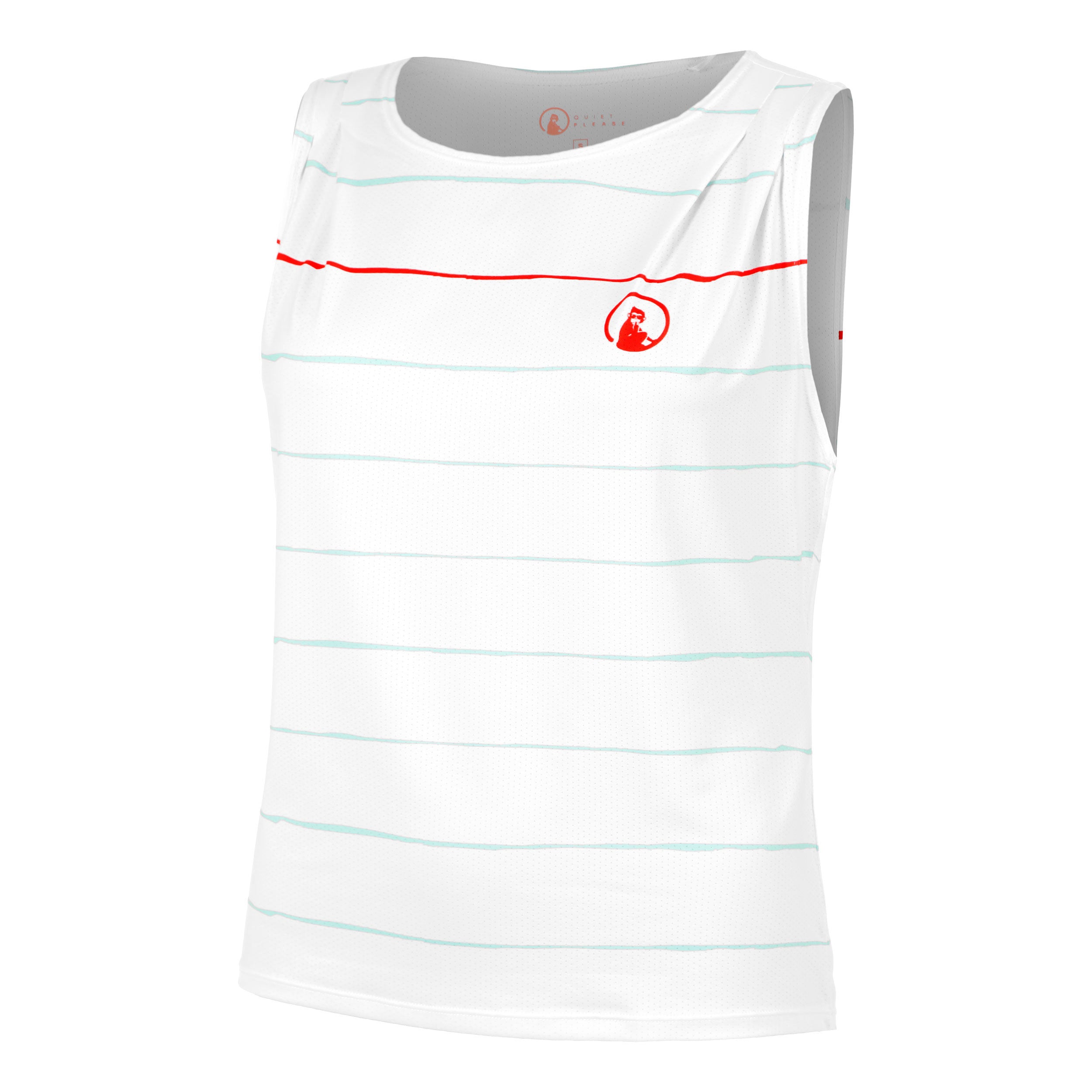 Quiet Please Wild Poach & Stripe Tank - Top Damen Weiß, Türkis