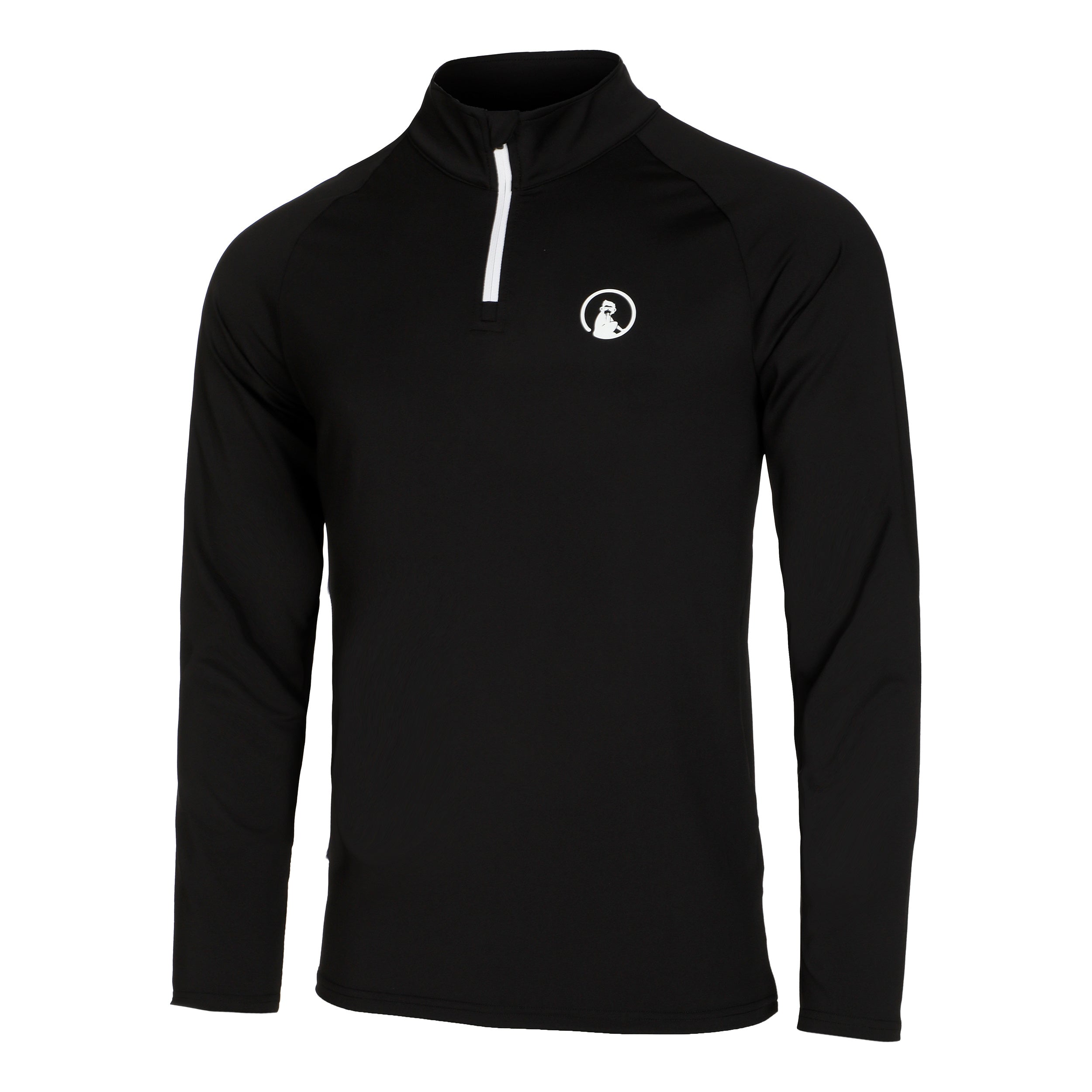 Quiet Please Big Serve 1/4 Zip Longsleeve Herren - Schwarz, Weiß