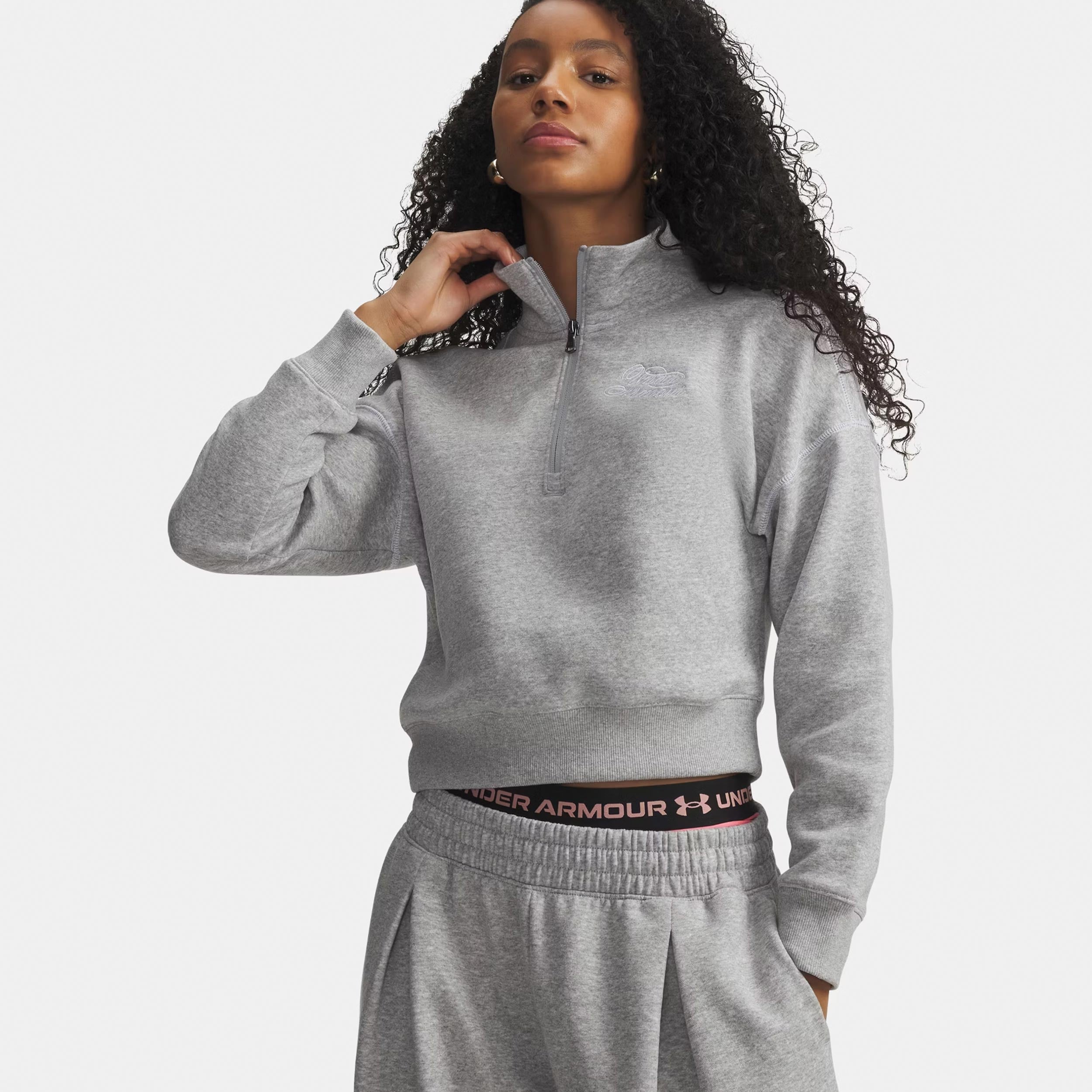 Under Armour Rival Fleece Script Halfzip Sweatshirt Damen
