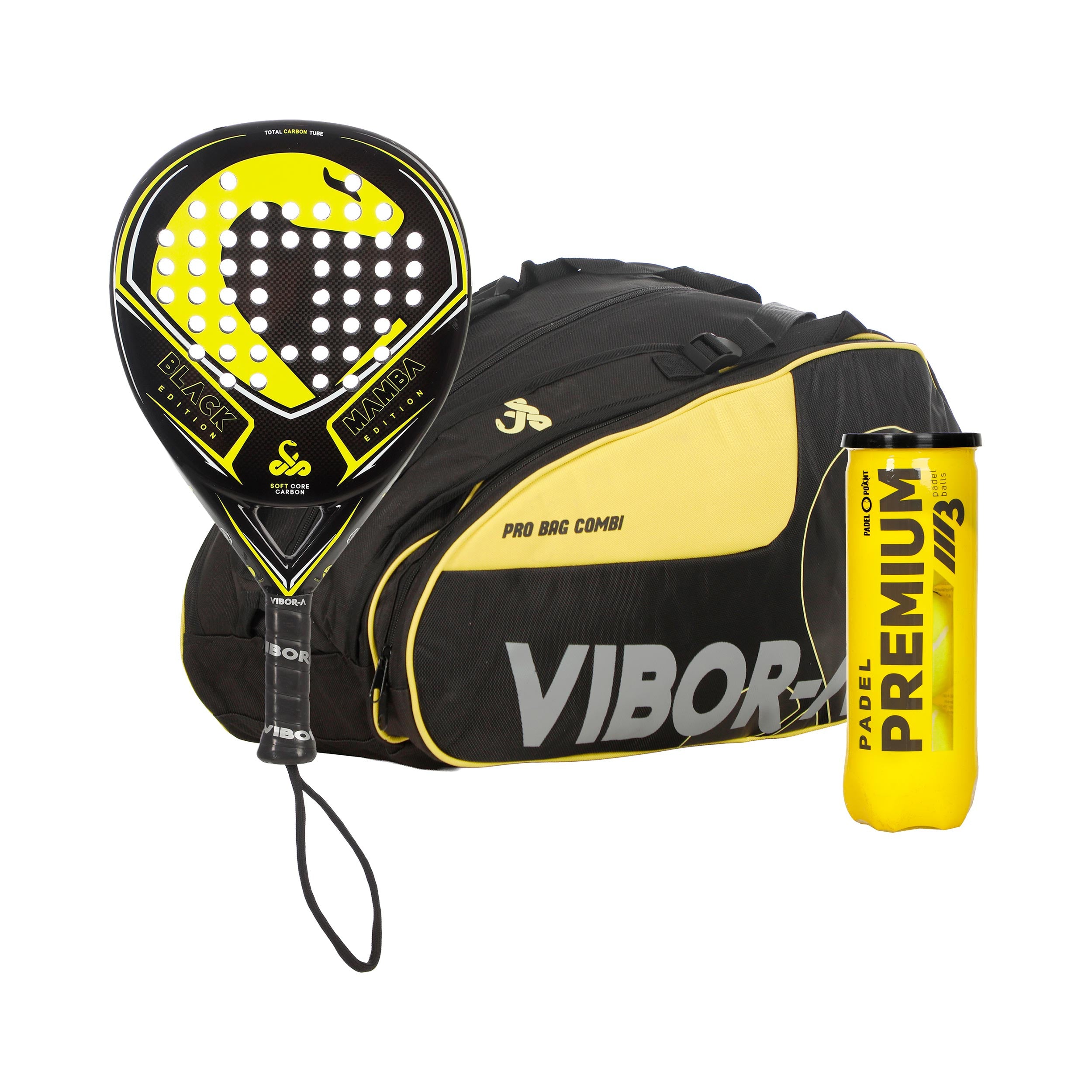 Vibora 3er Pack Black Mamba Classic Edition Plus Schlägertasche, Balldose