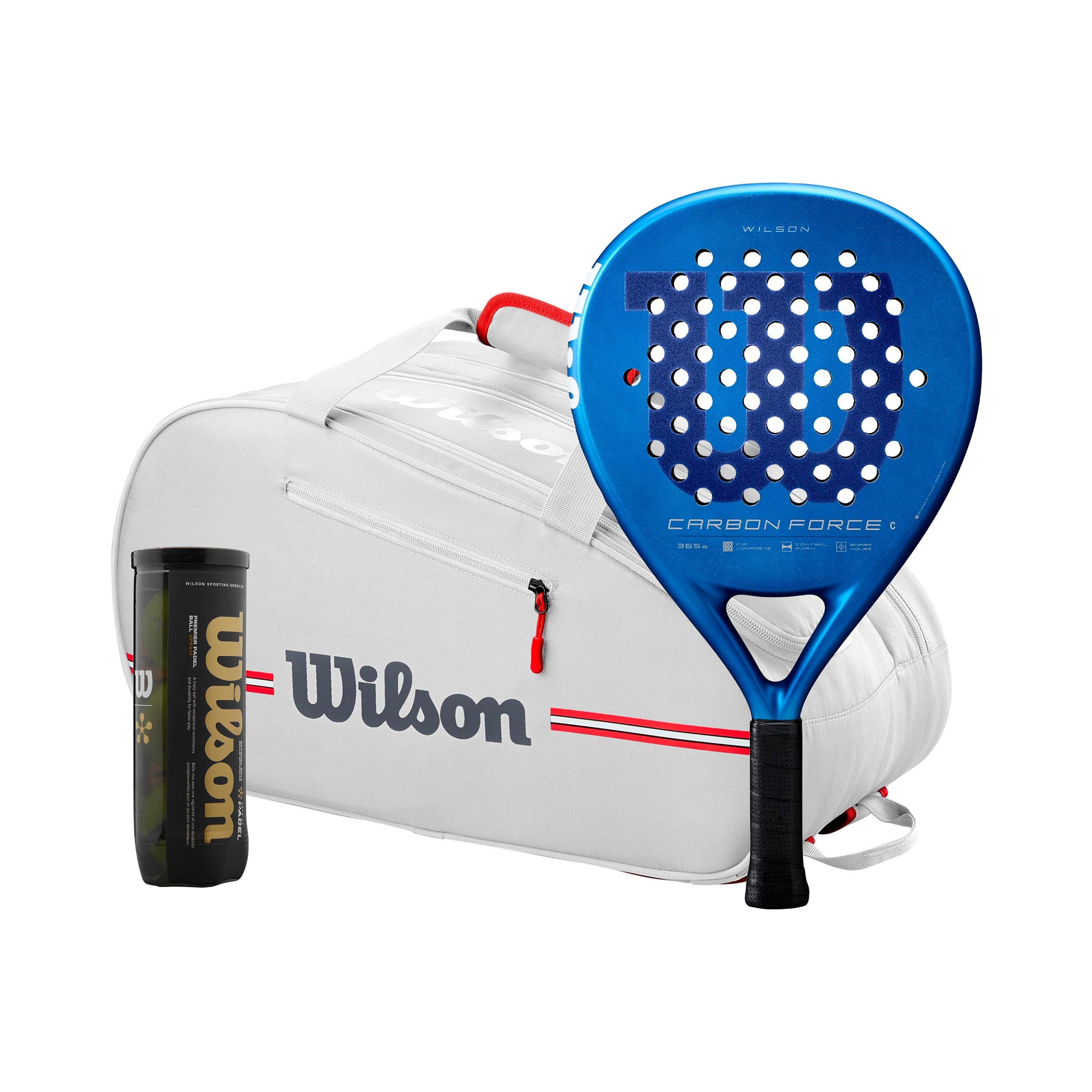 Wilson 3er Pack Carbon Force C Plus Schlägertasche, Balldose