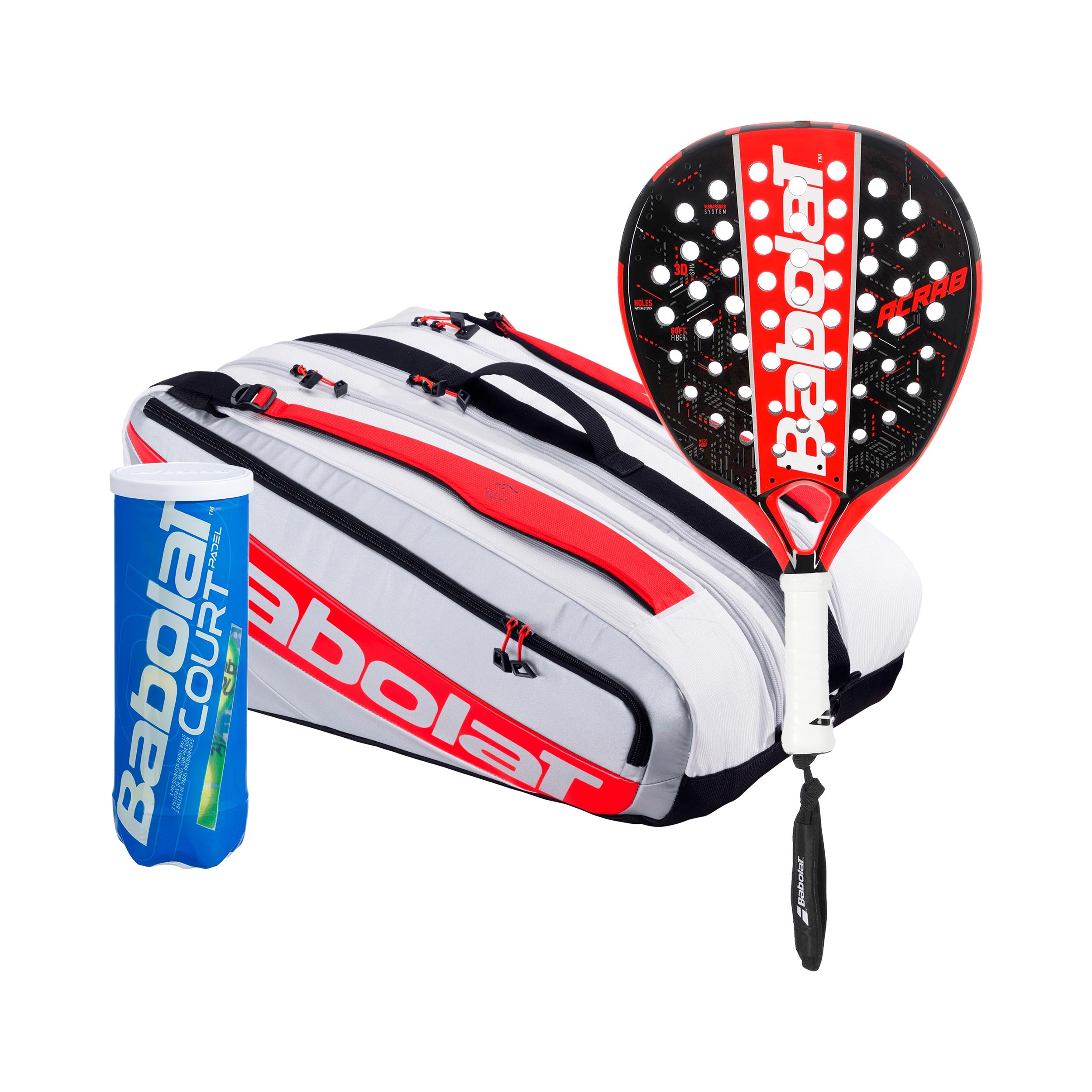 Babolat 3er Pack Acrab Plus Schlägertasche, Balldose