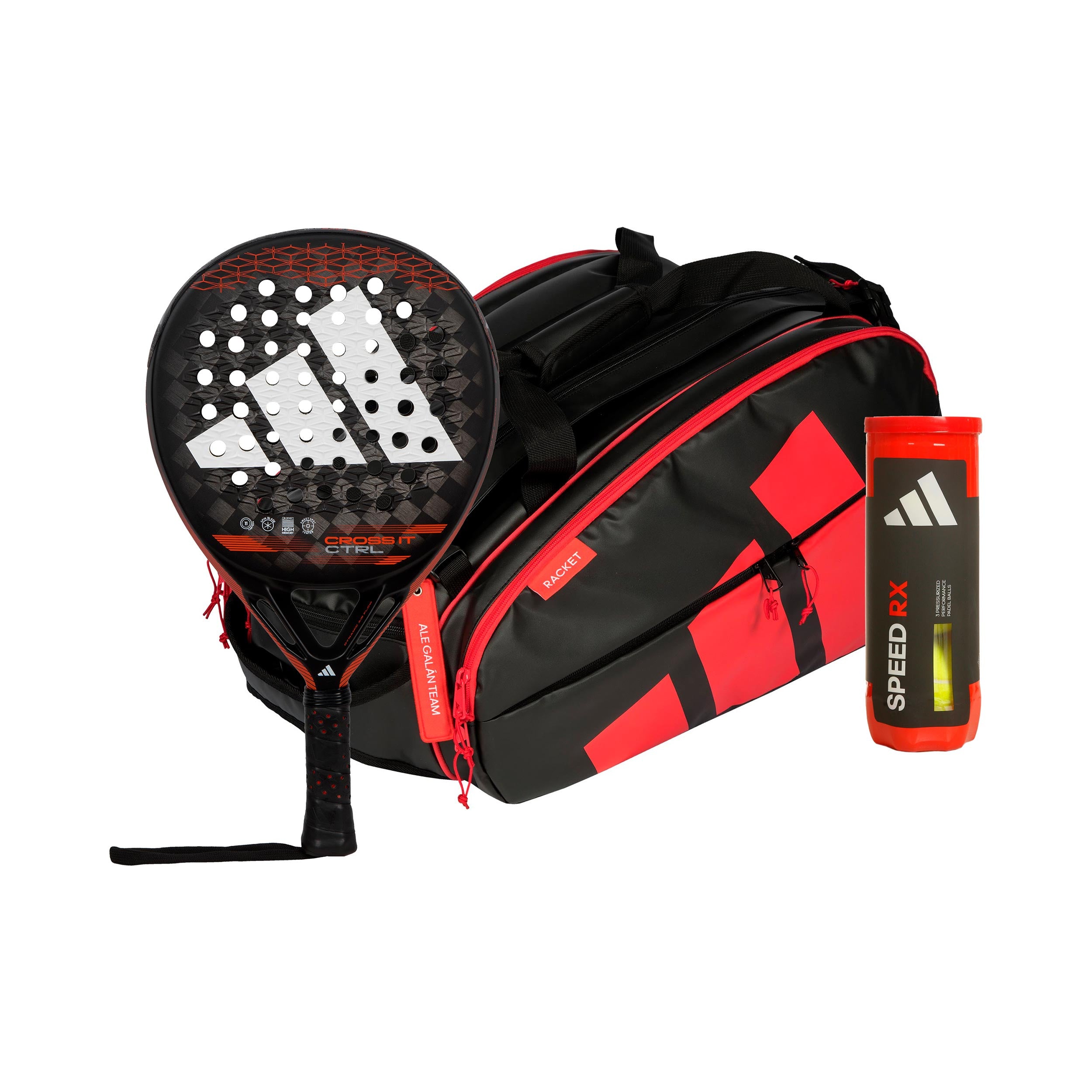 Adidas 3er Pack Cross It Ctrl Plus Schlägertasche, Balldose
