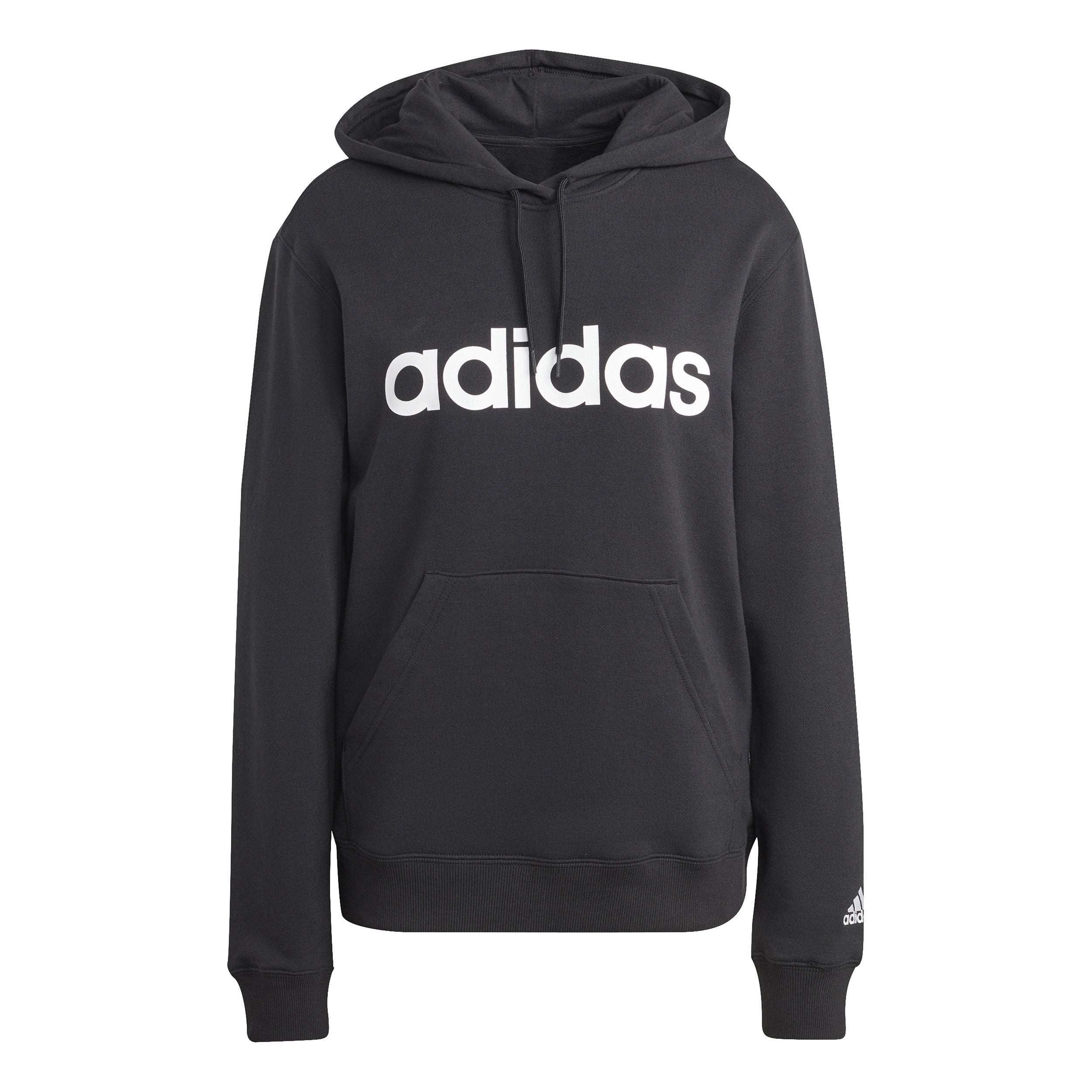 Adidas Essentials Linear Hoody Damen - Schwarz, Weiß