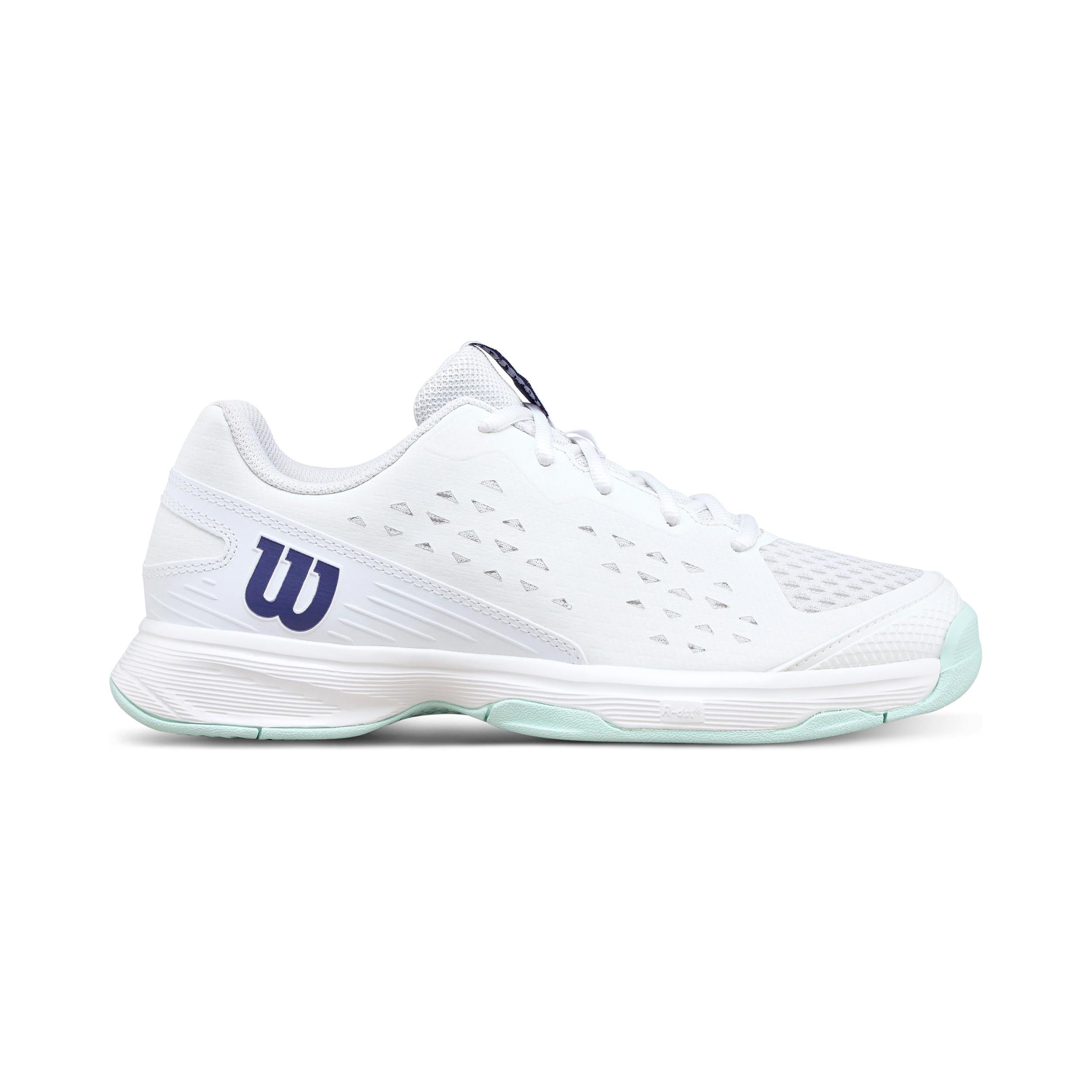 Wilson Rush Pro Jr Allcourtschuh Kinder - Weiß, Türkis