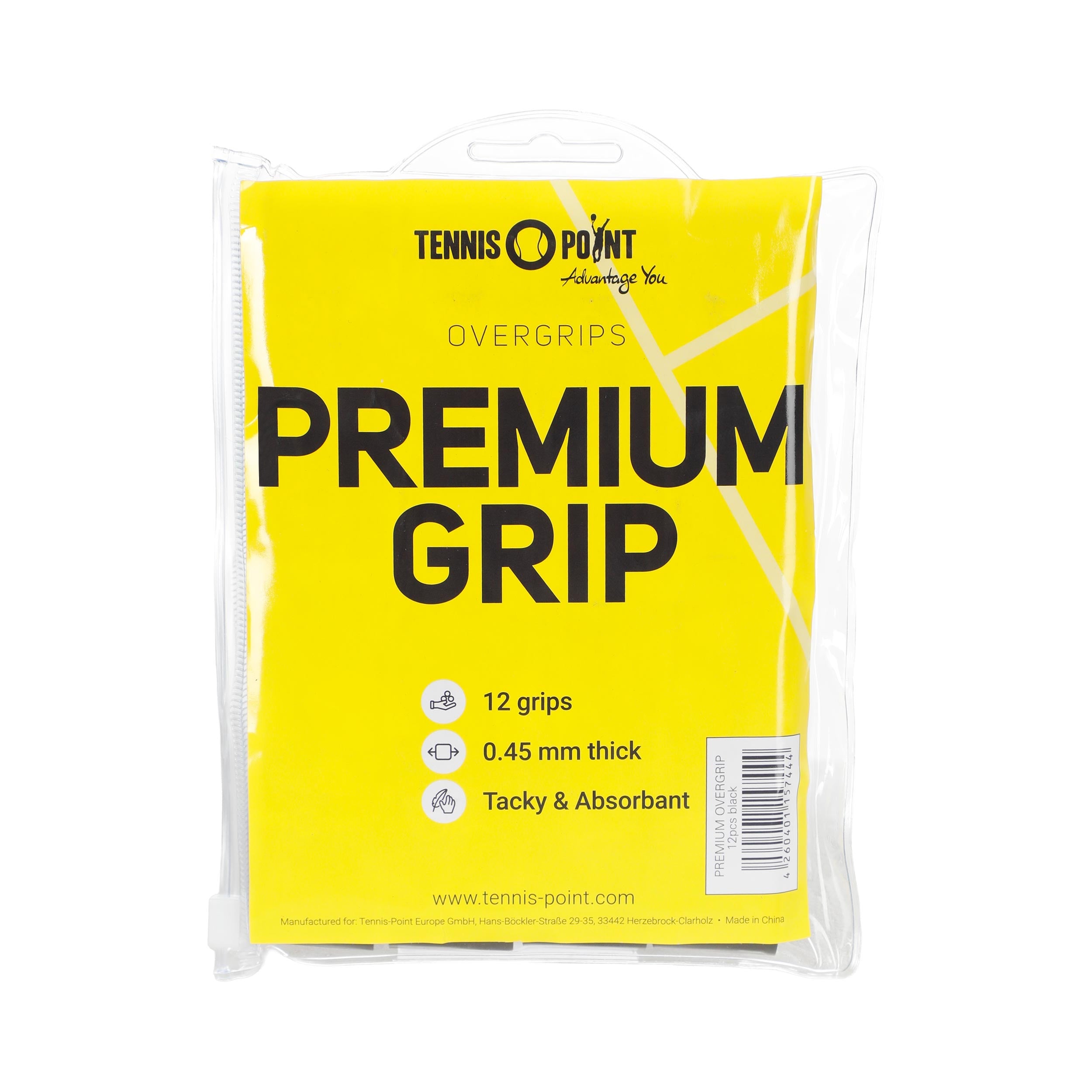 Tennis - Point Premium Grip 12er Pack Schwarz