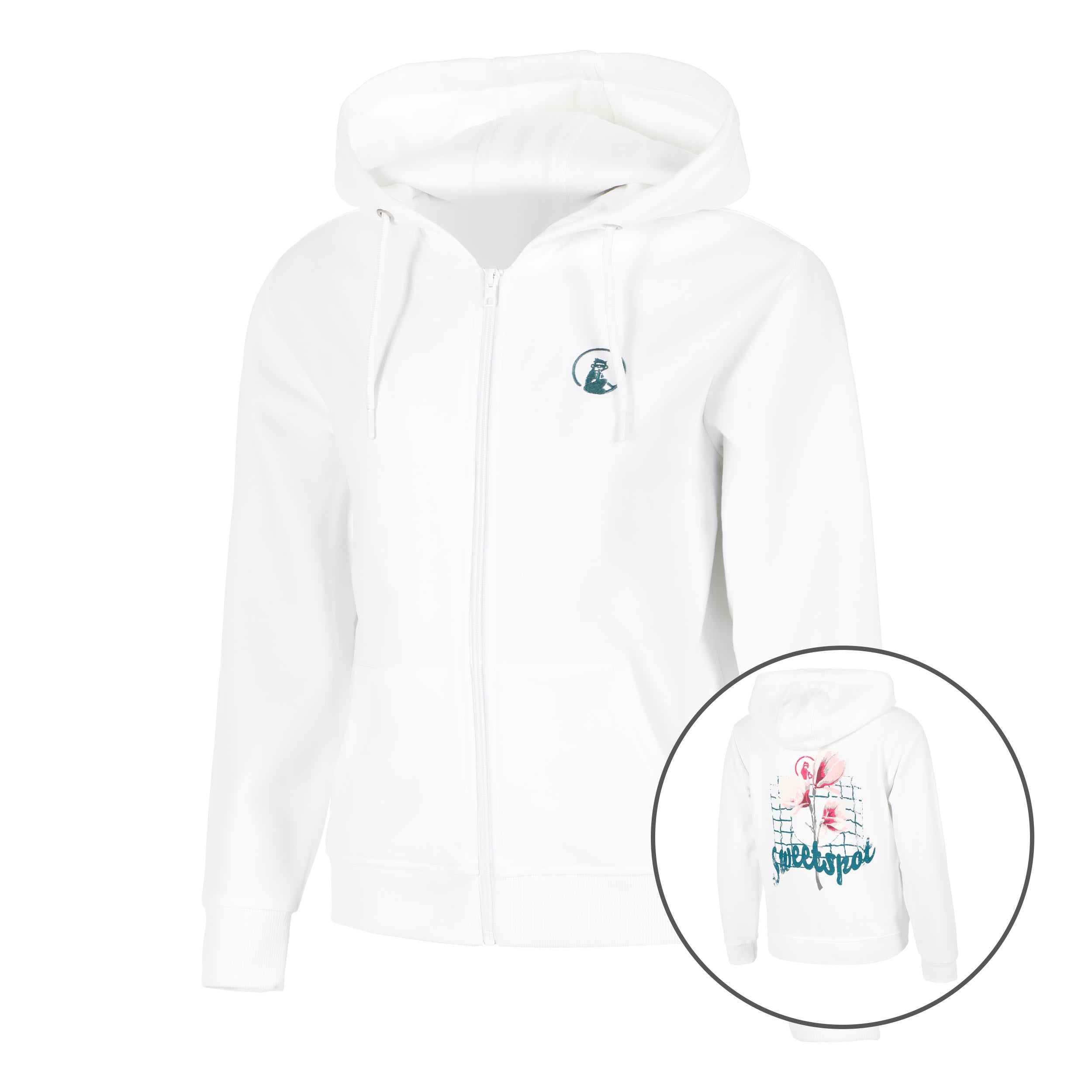 Quiet Please Create Flower Zip Sweatjacke Damen - Weiß, Mehrfarbig