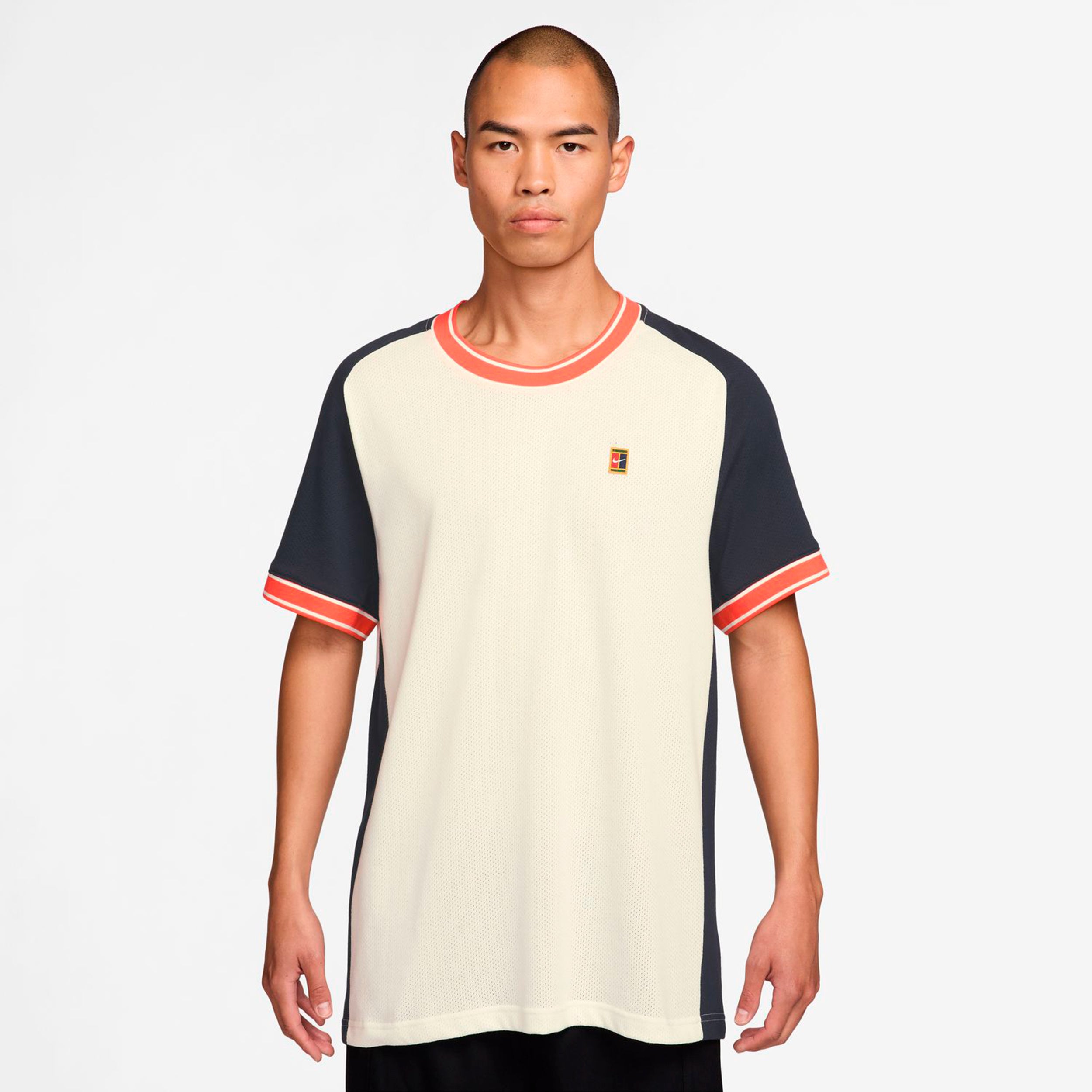 Nike Court Heritage T - Shirt Herren Creme, Dunkelblau