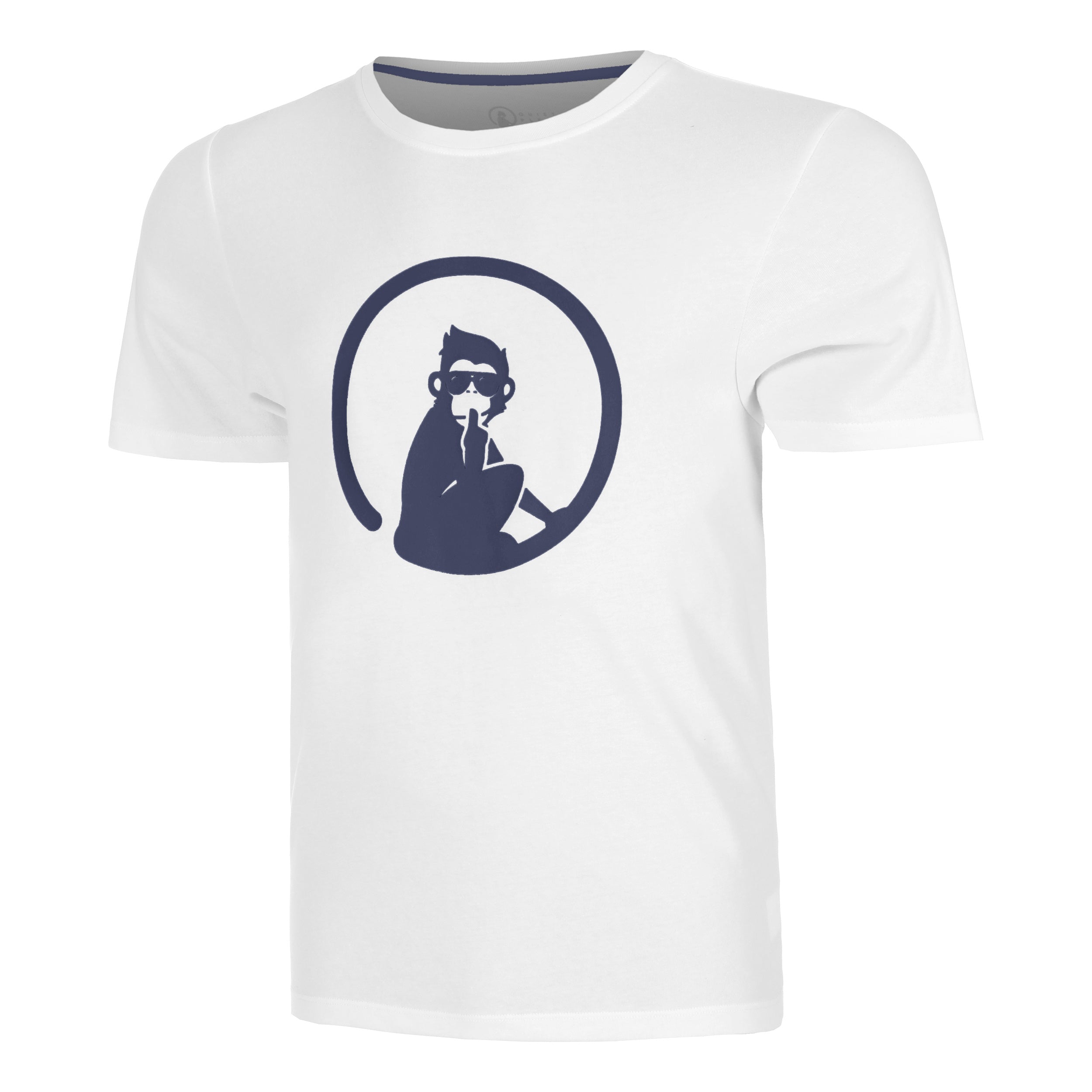 Quiet Please Trainings T - Shirt Herren Weiß, Dunkelblau