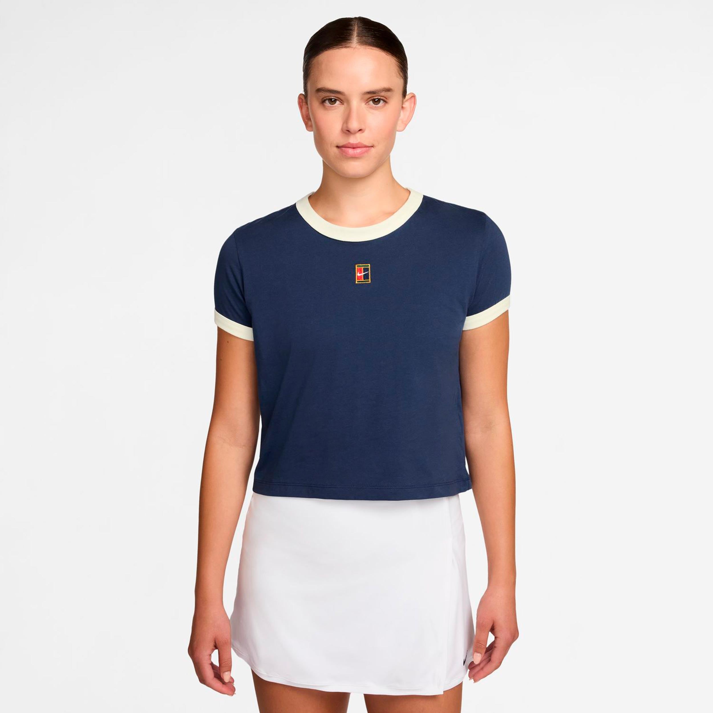 Nike Heritage T - Shirt Damen Dunkelblau, Creme
