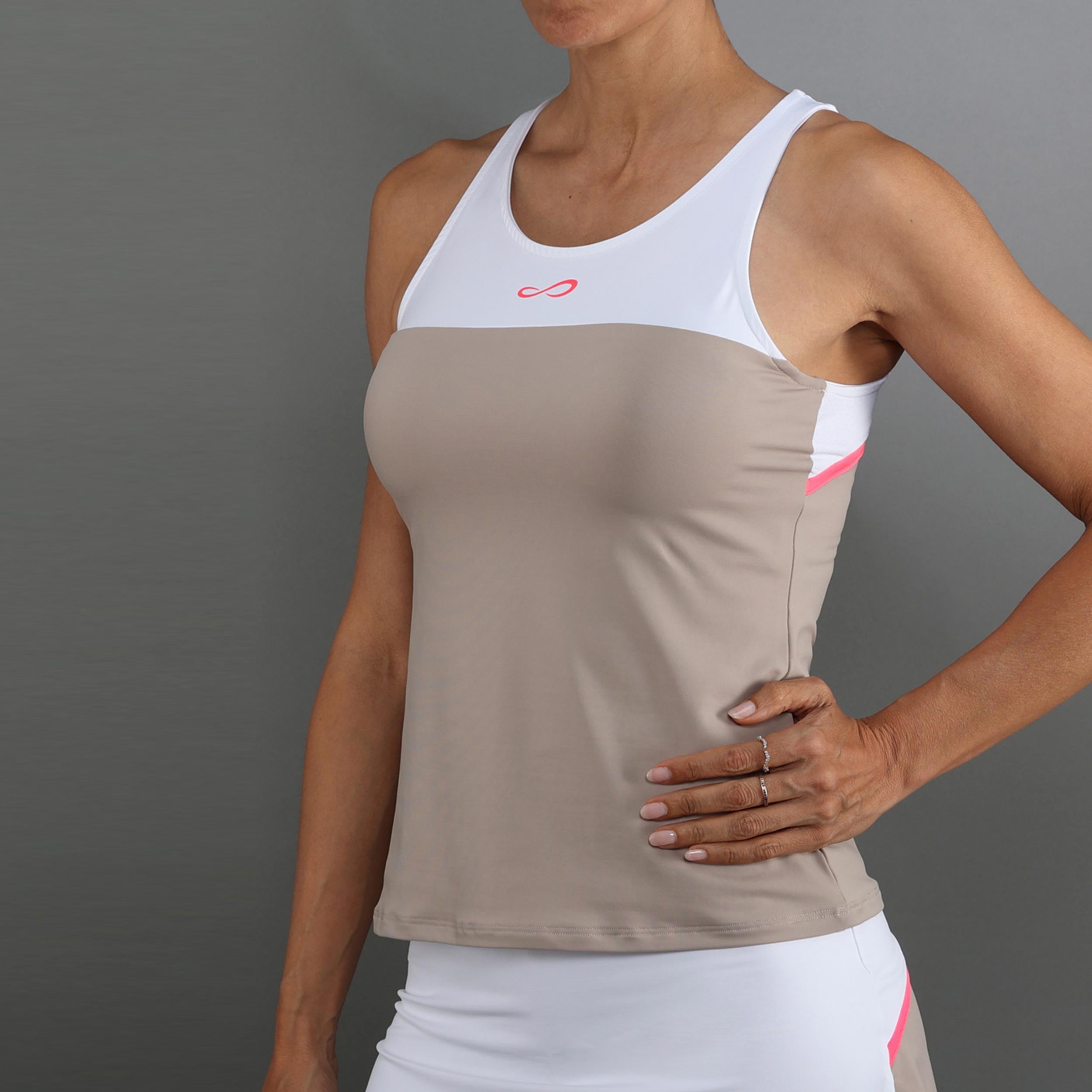 Endless Bloom Tank - Top Damen Beige, Weiß