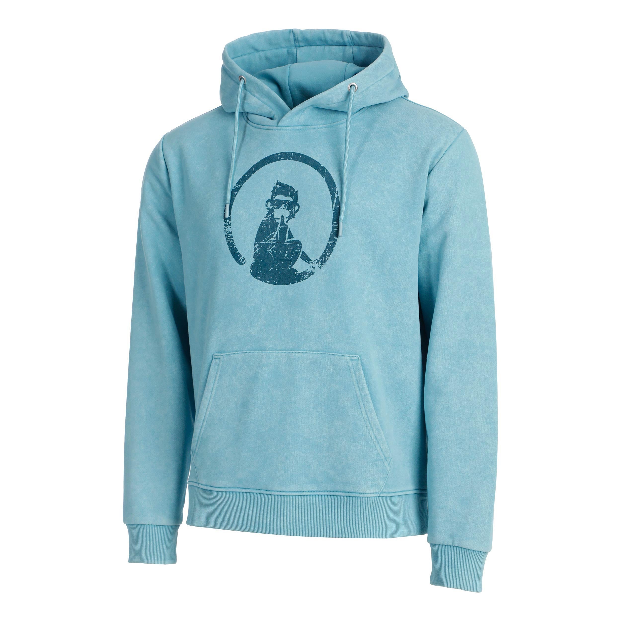 Quiet Please Create Washed Out Loose Fit Hoody Herren - Hellblau, Petrol