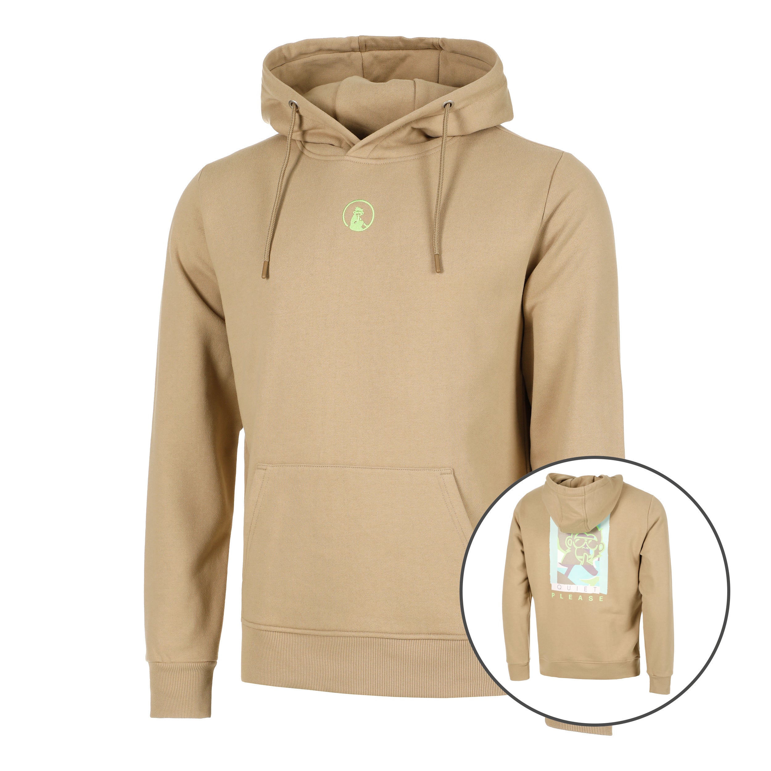 Quiet Please Wild Collage Hoody Herren - Beige, Mehrfarbig