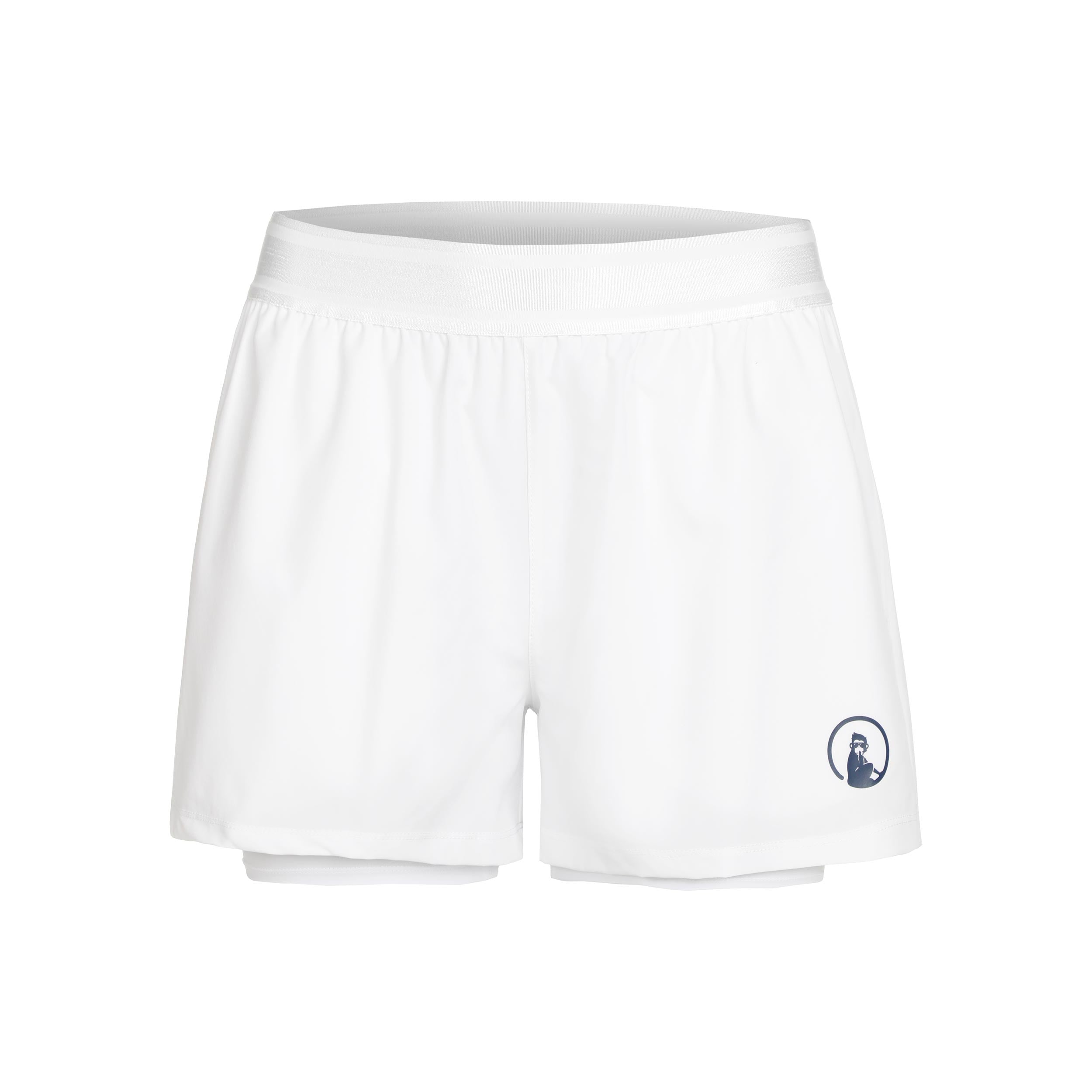 Quiet Please Point 2in1 Shorts Damen - Weiß, Dunkelblau