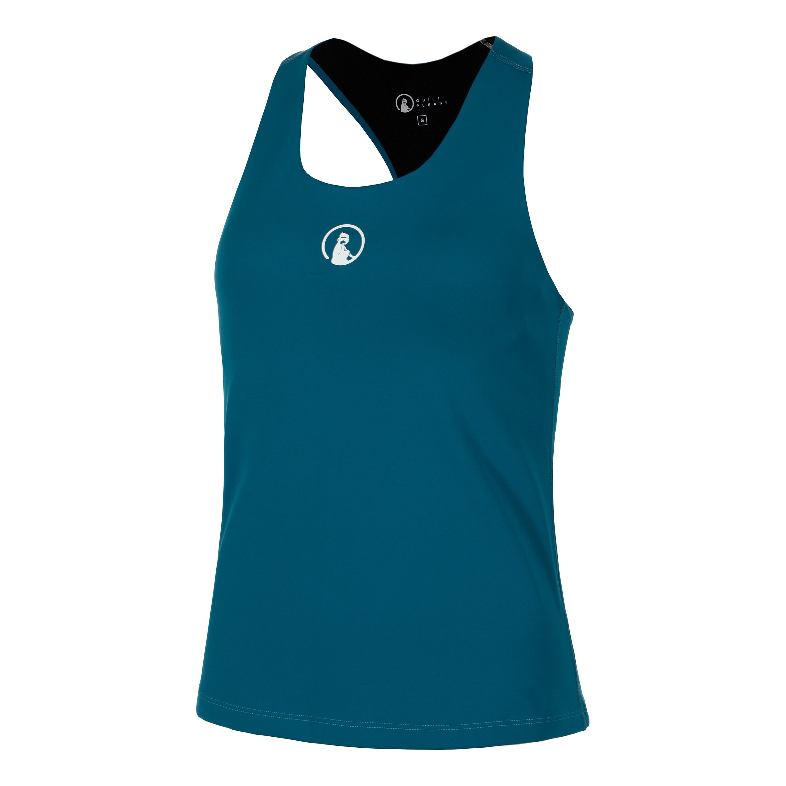 Quiet Please Create Inside In Tank - Top Damen Petrol, Weiß