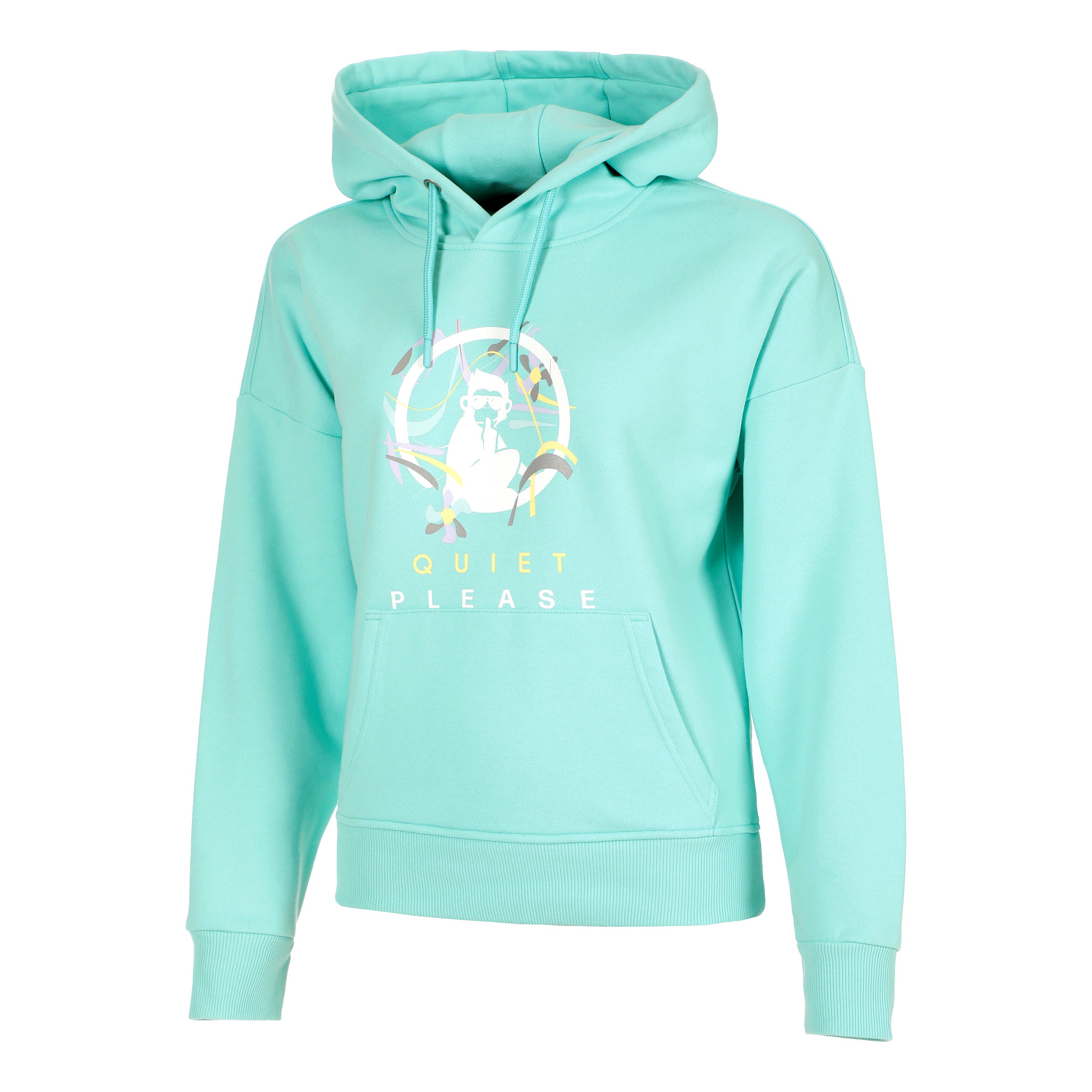 Quiet Please Wild Sketchy Hoody Damen - Türkis, Mehrfarbig