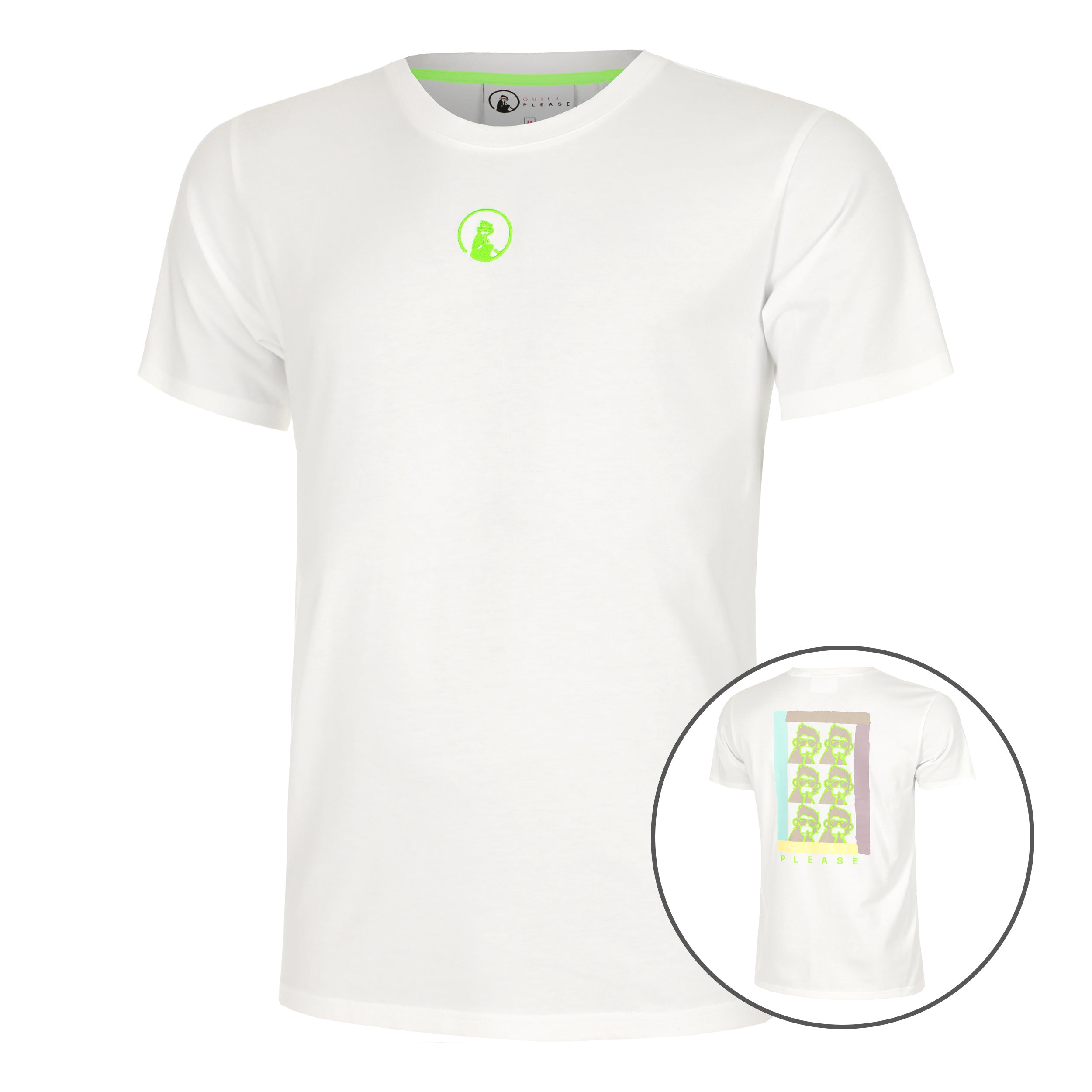 Quiet Please Wild Collage T - Shirt Herren Weiß, Mehrfarbig
