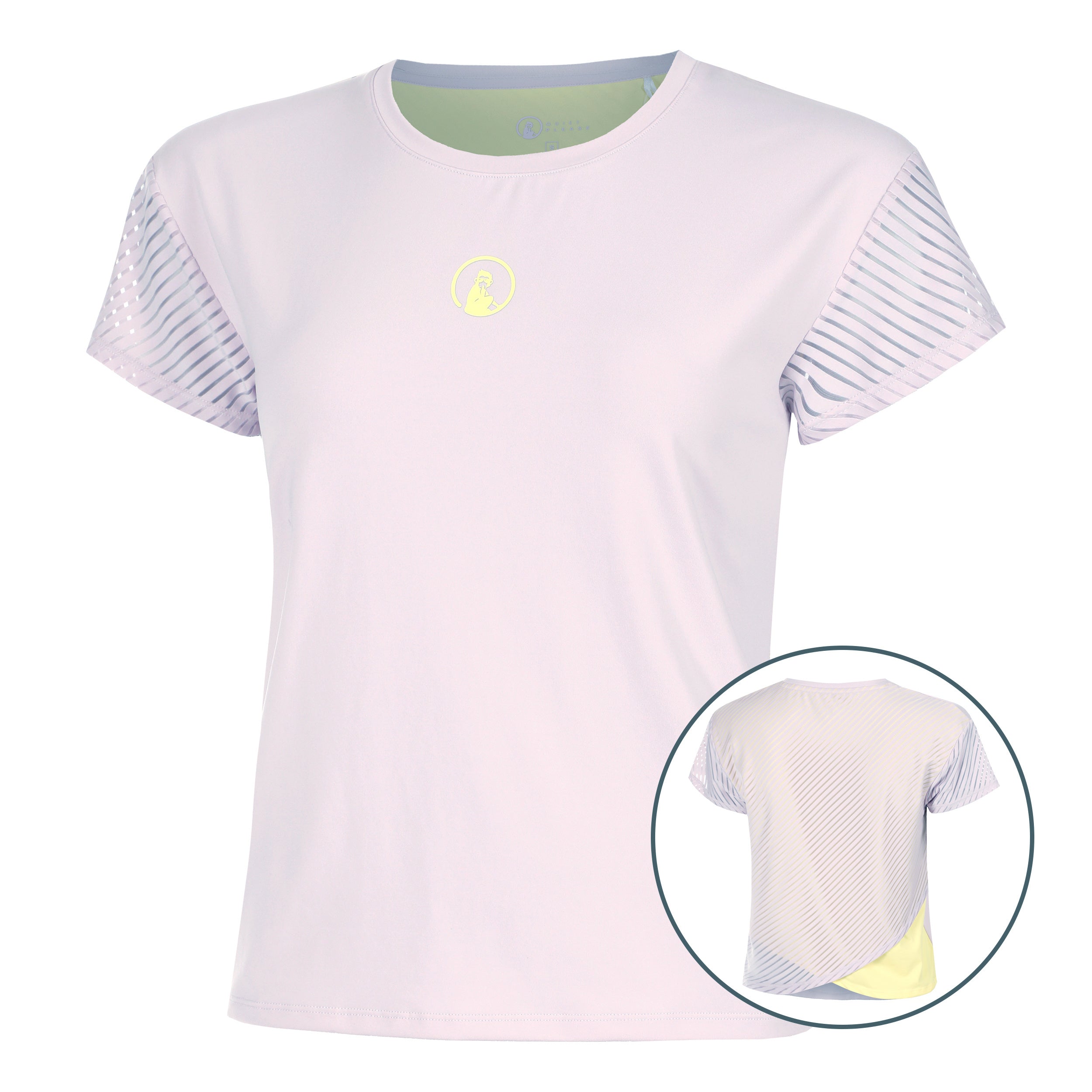 Quiet Please Mind Cross T - Shirt Damen Flieder, Gelb