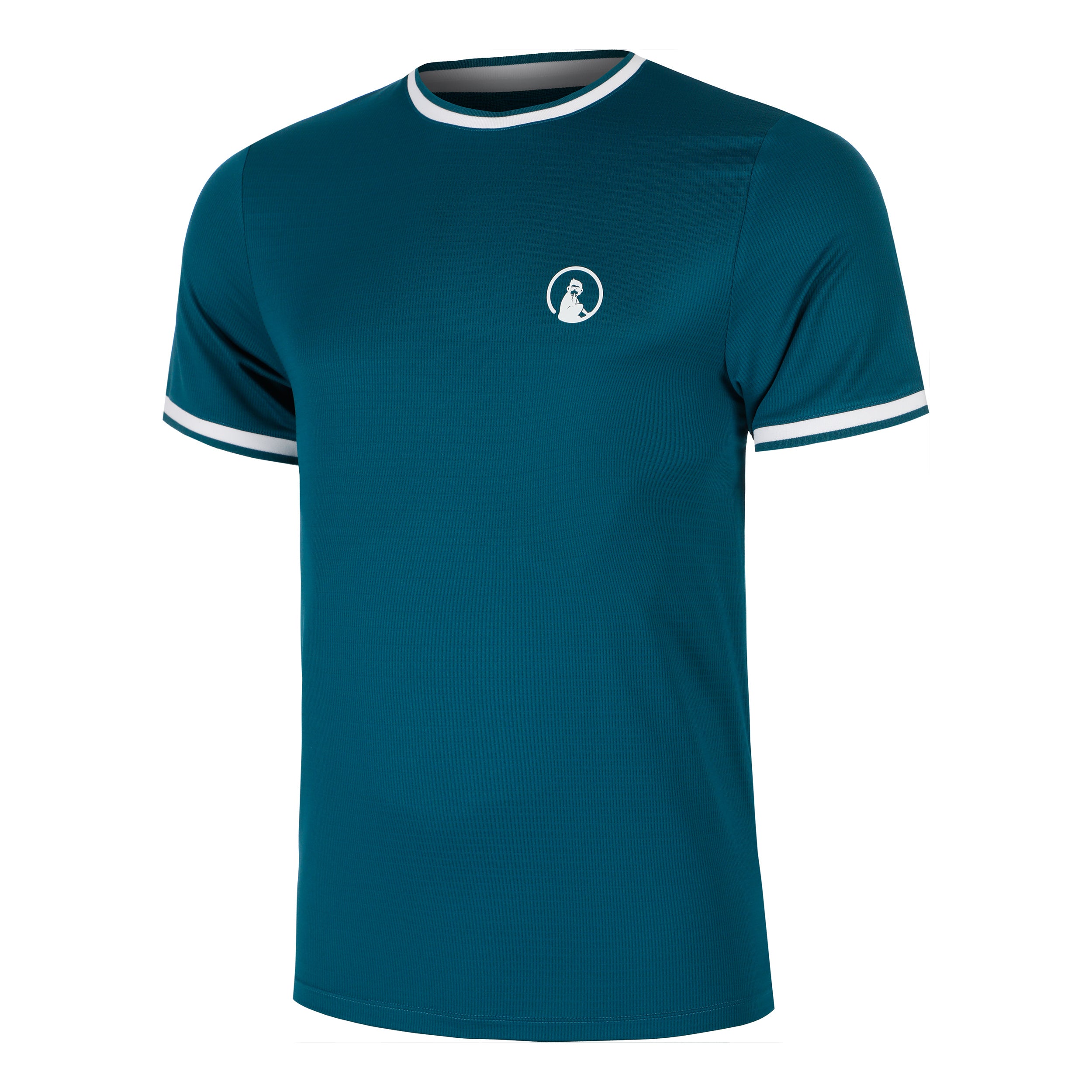 Quiet Please Create Break Ringer T - Shirt Herren Petrol, Weiß