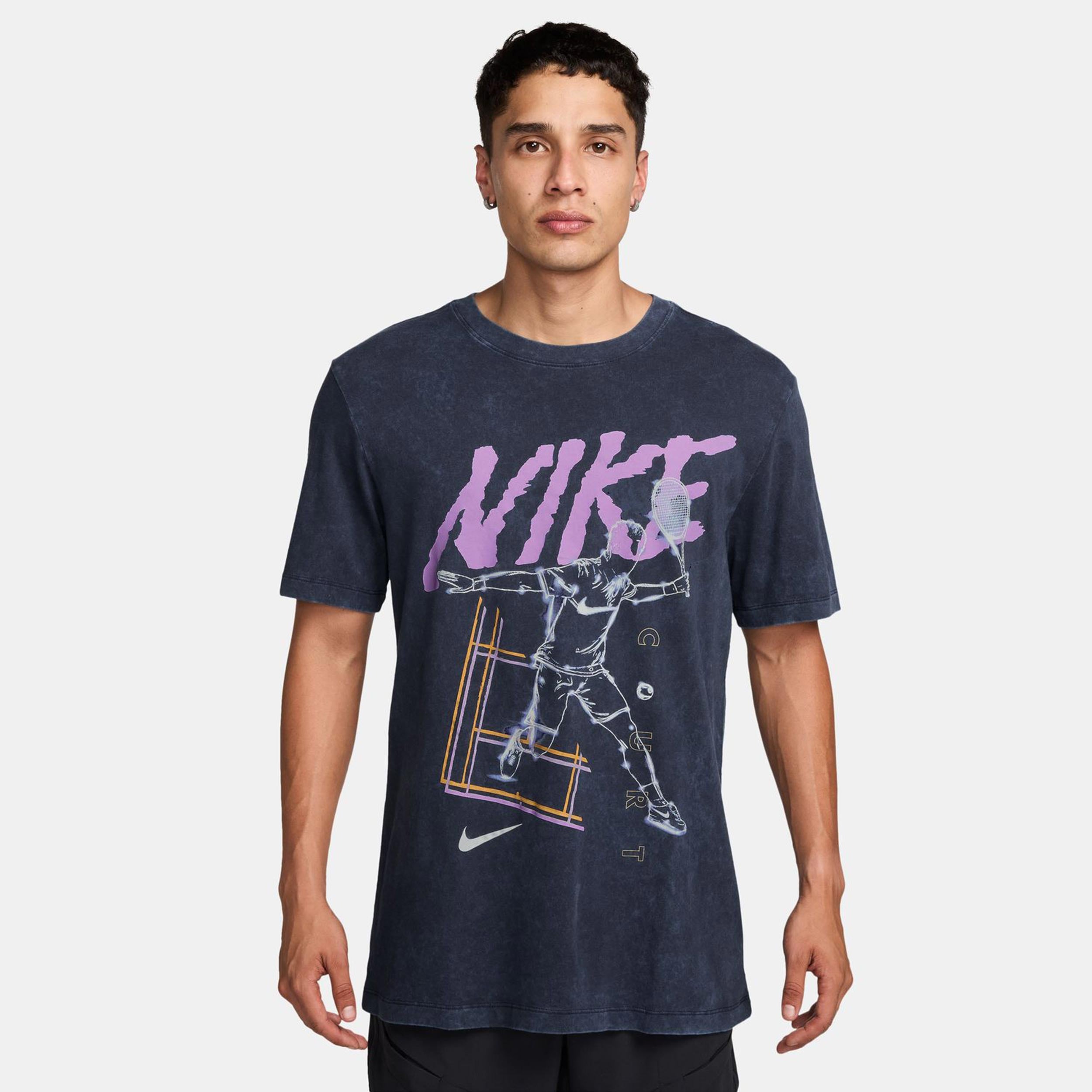 Nike Court T - Shirt Herren Dunkelblau, Flieder