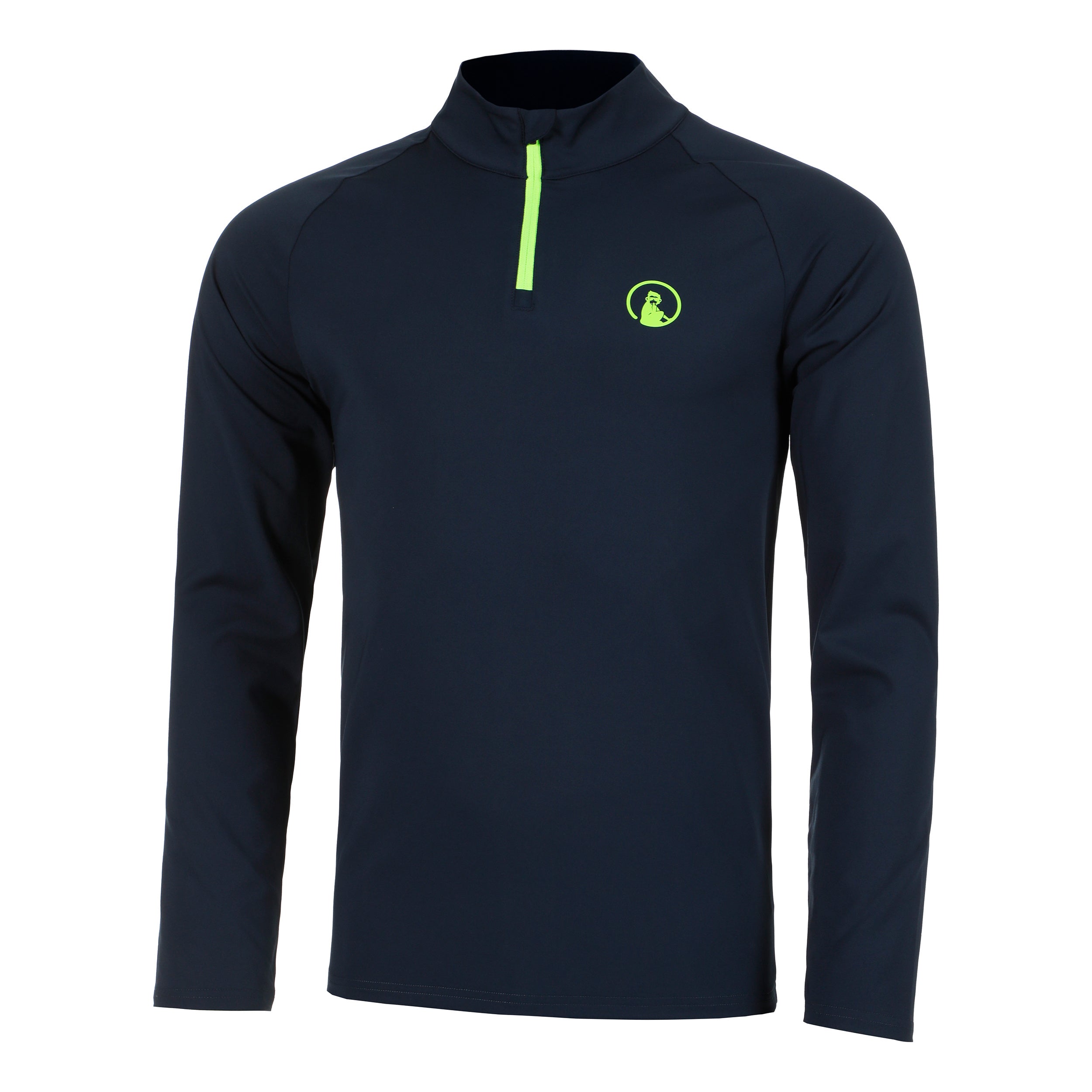 Quiet Please Wild Big Serve 1/4 Zip Longsleeve Herren - Dunkelblau, Neongrün