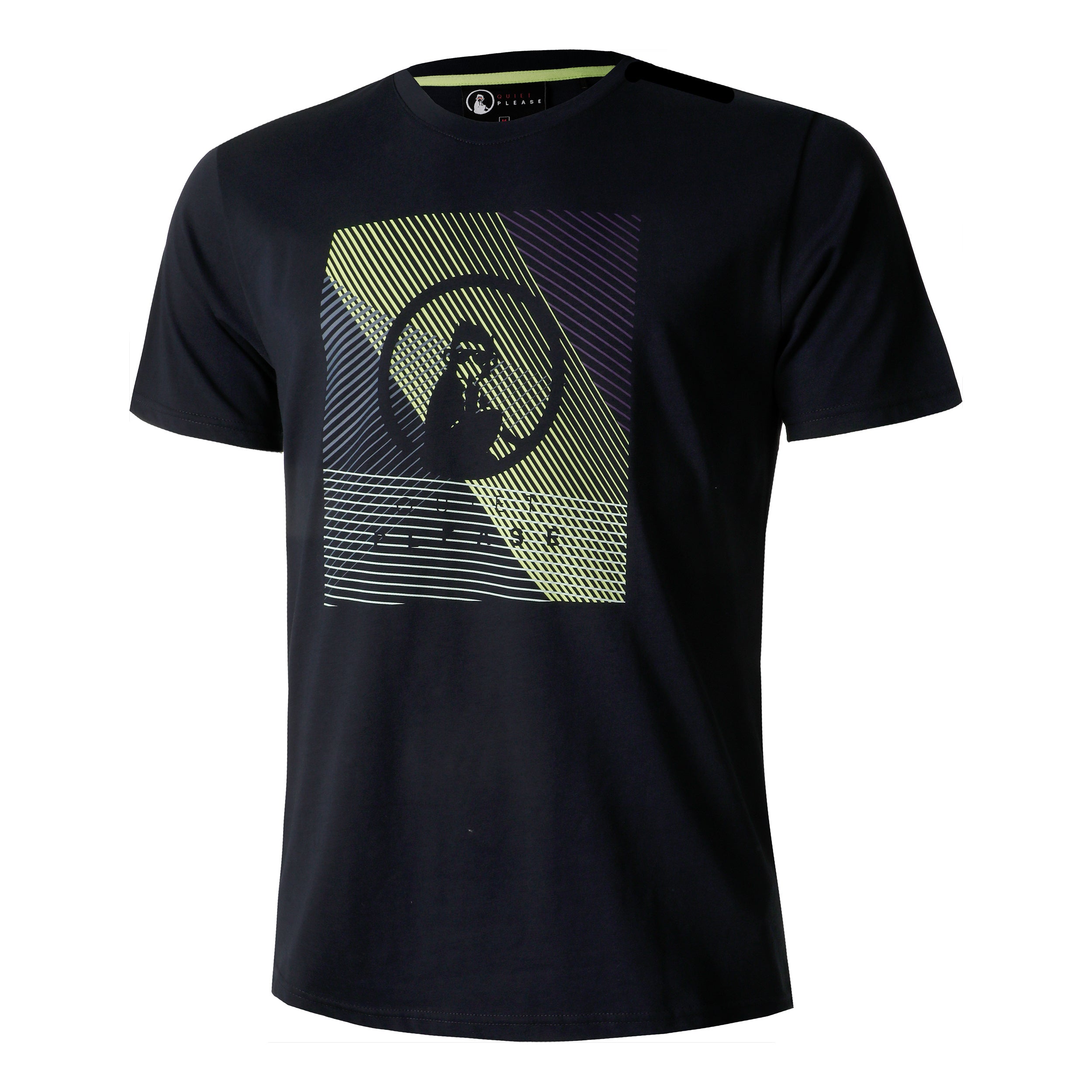 Quiet Please Linear T - Shirt Herren Dunkelblau