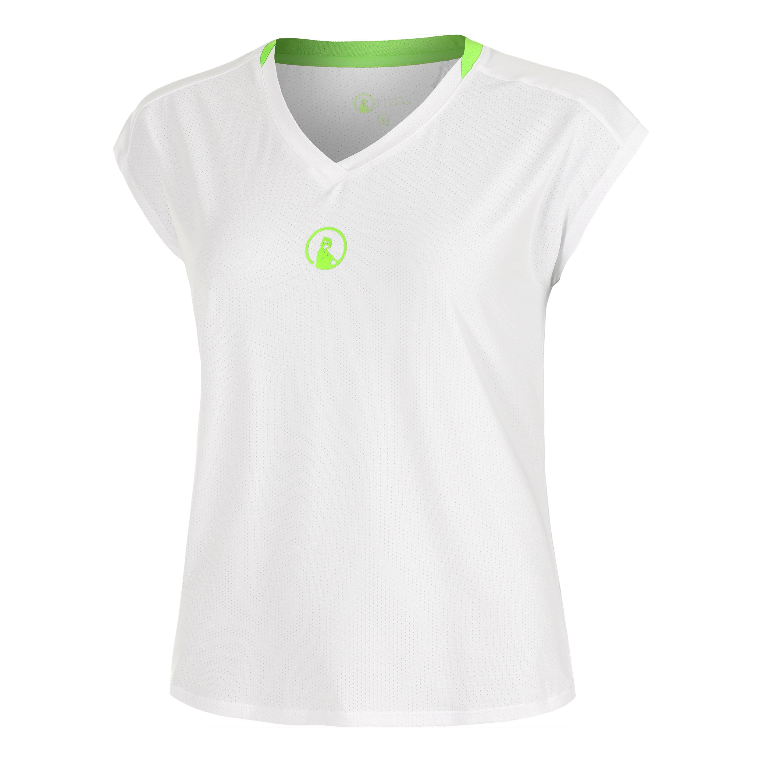 Quiet Please Wild Volley T - Shirt Damen Weiß, Neongrün