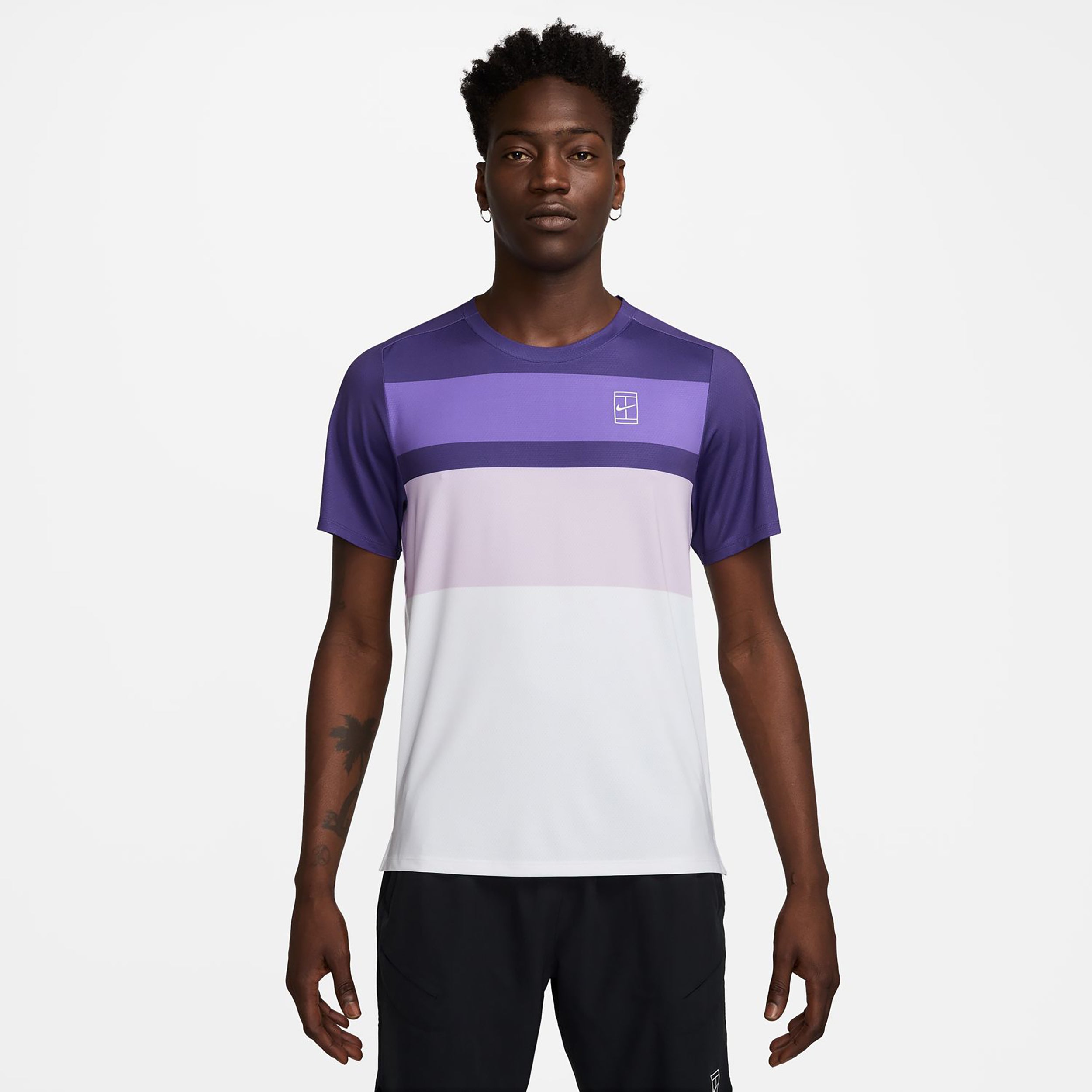 Nike Court Dri - Fit Advantage Print T Shirt Herren Weiß, Lila