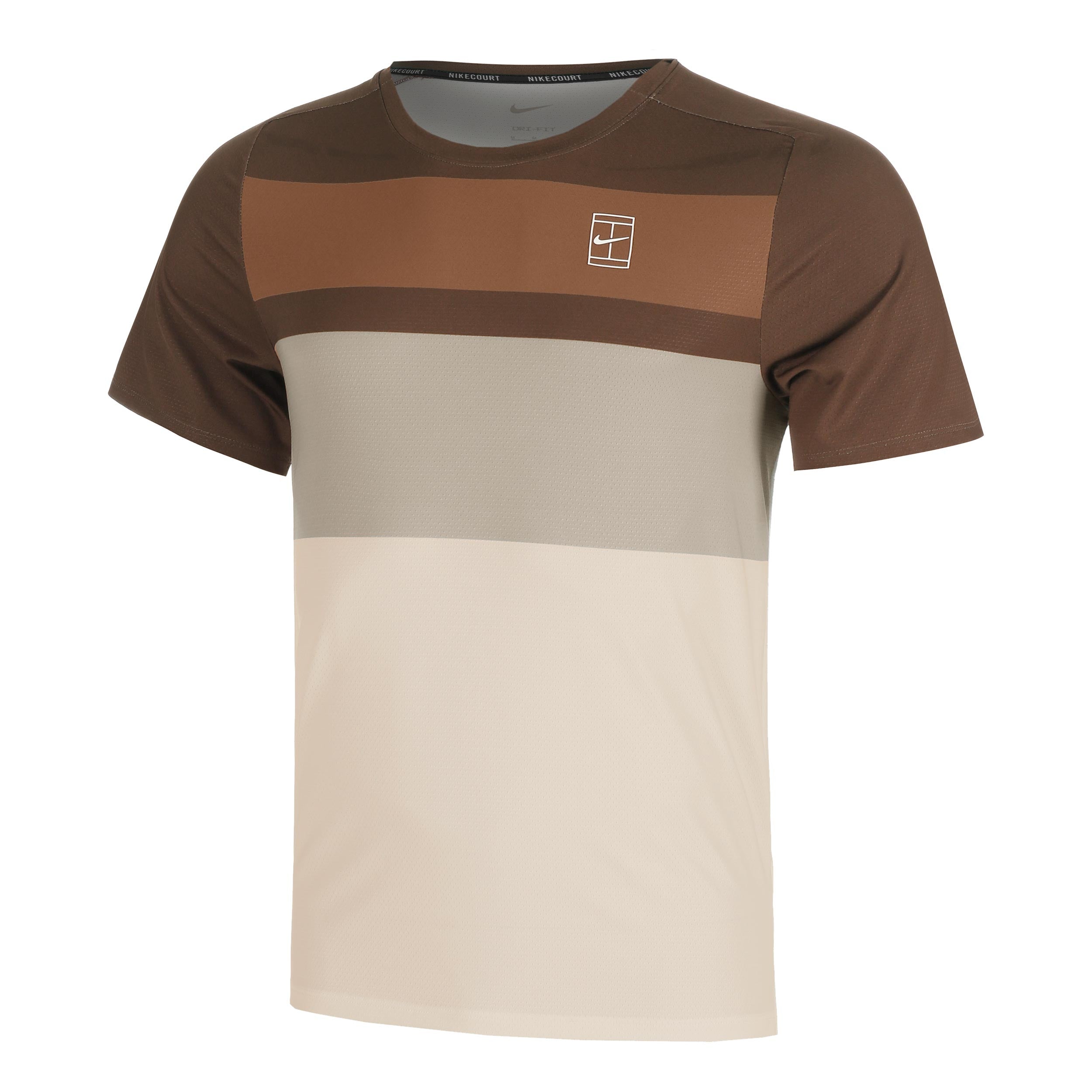 Nike Court Dri - Fit Advantage Print T Shirt Herren Braun