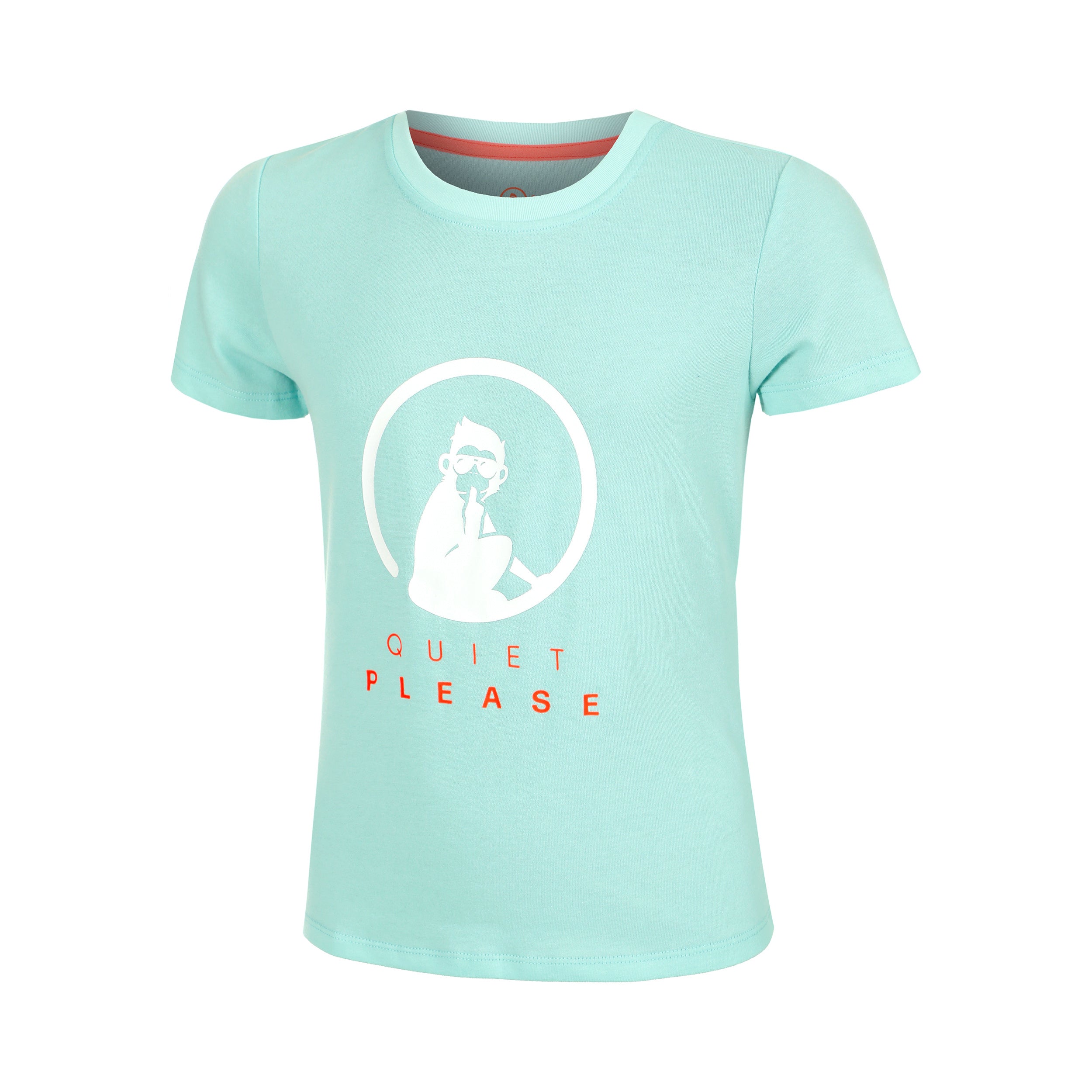 Quiet Please Wild Baseline Logo T - Shirt Mädchen Türkis, Mehrfarbig