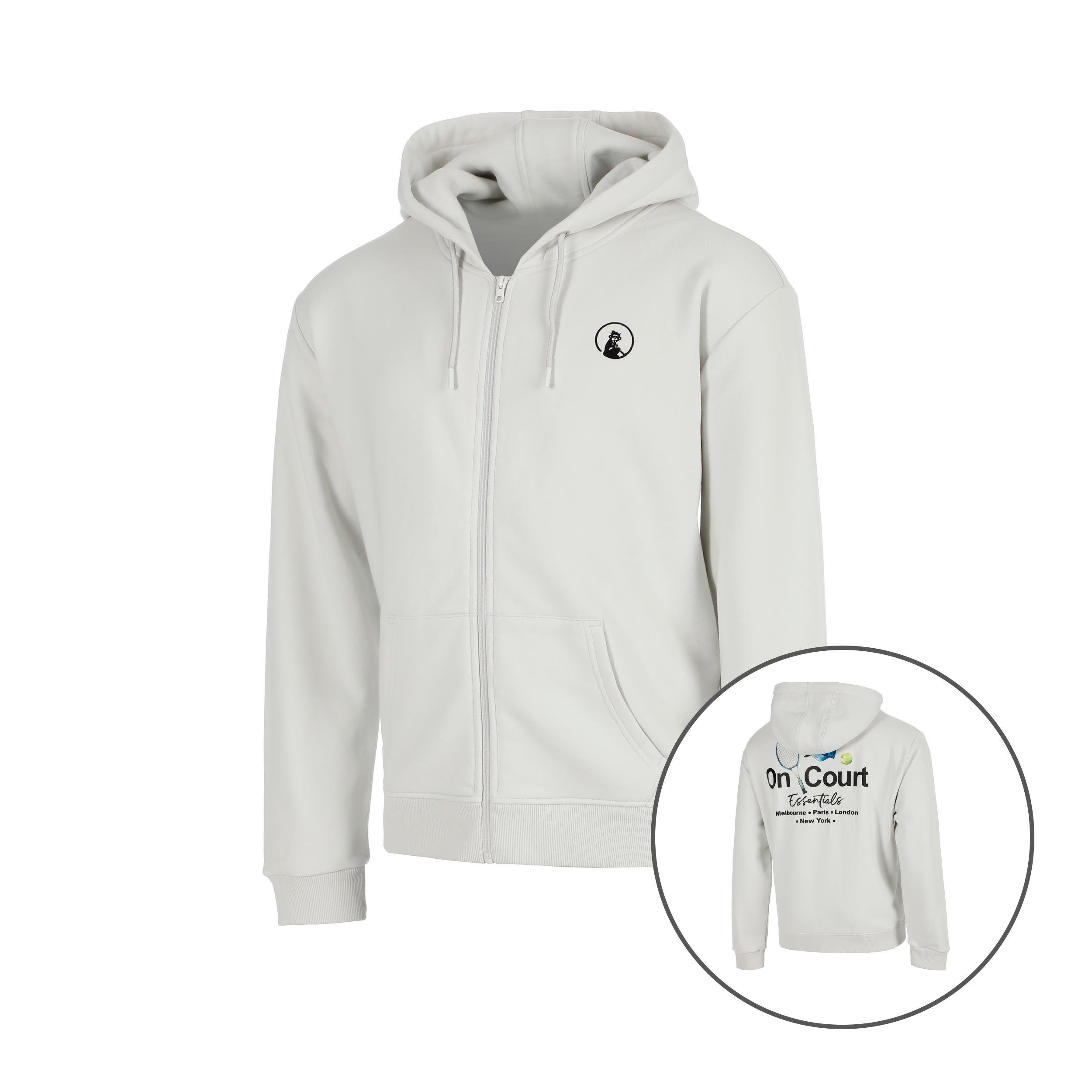 Quiet Please Crush On Court Essentials Sweatjacke Jungen - Hellgrau, Schwarz