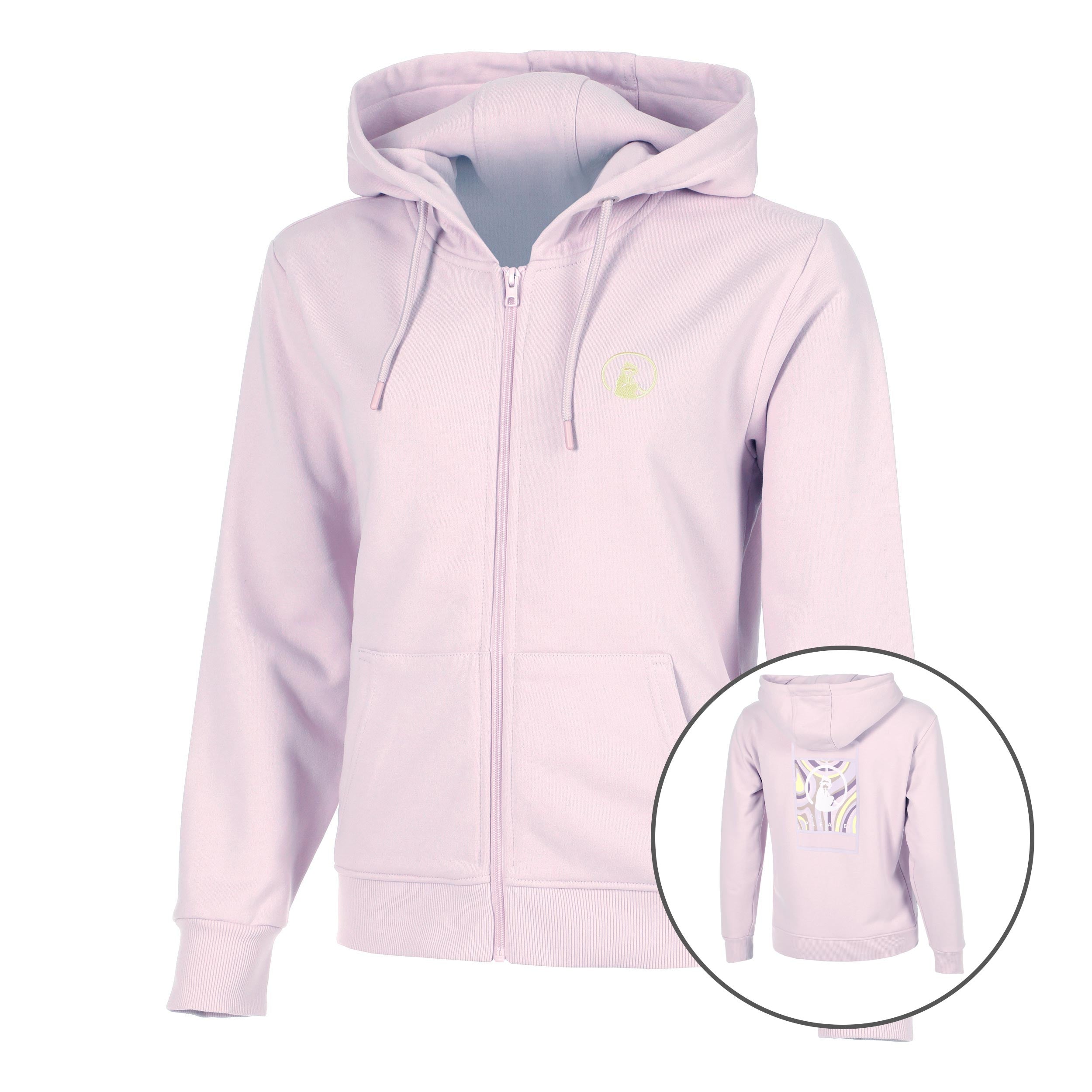 Quiet Please Mind Taped Zip Sweatjacke Damen - Flieder, Neongrün