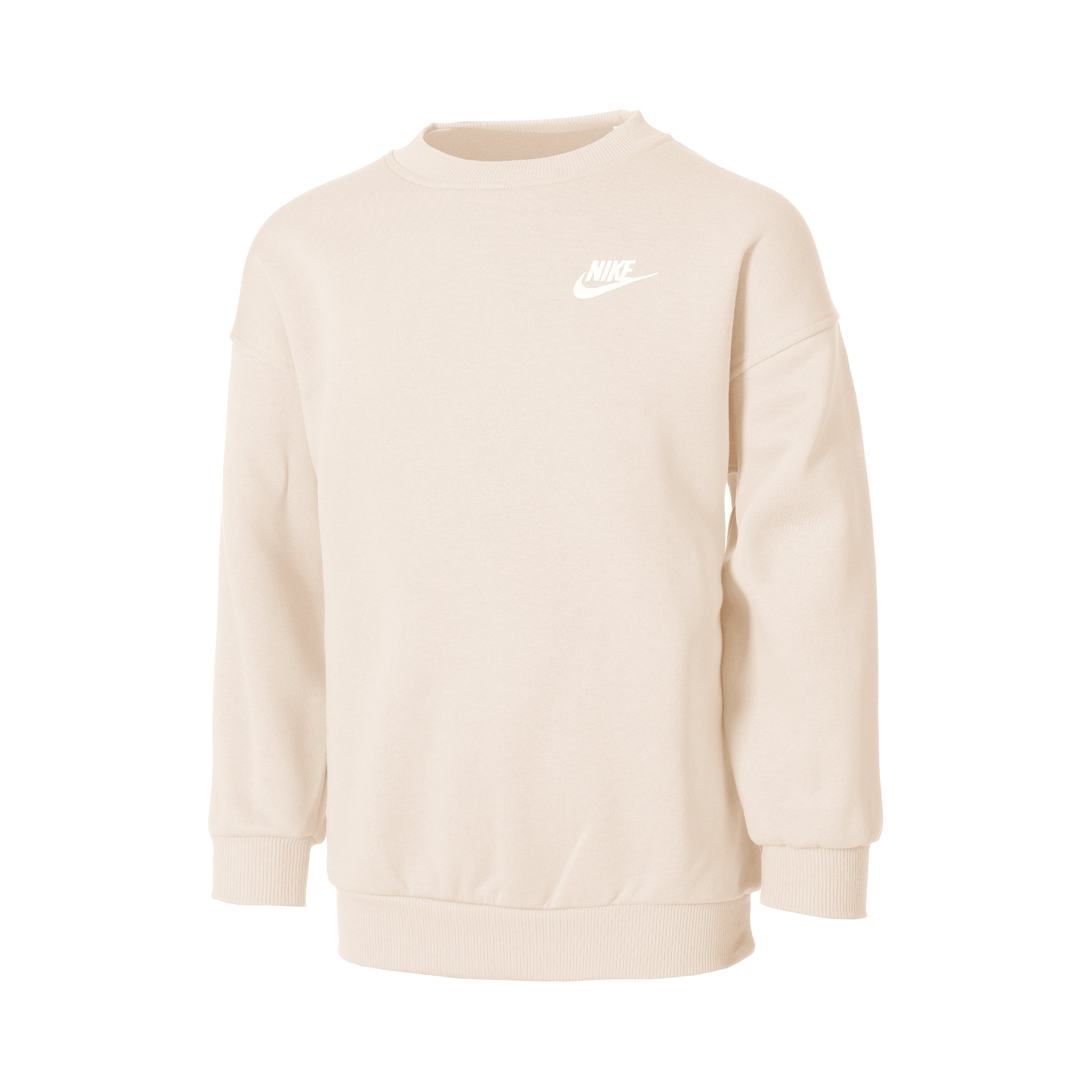 Nike Club Fleece Oversized Crew Sweatshirt Mädchen - Beige, Weiß