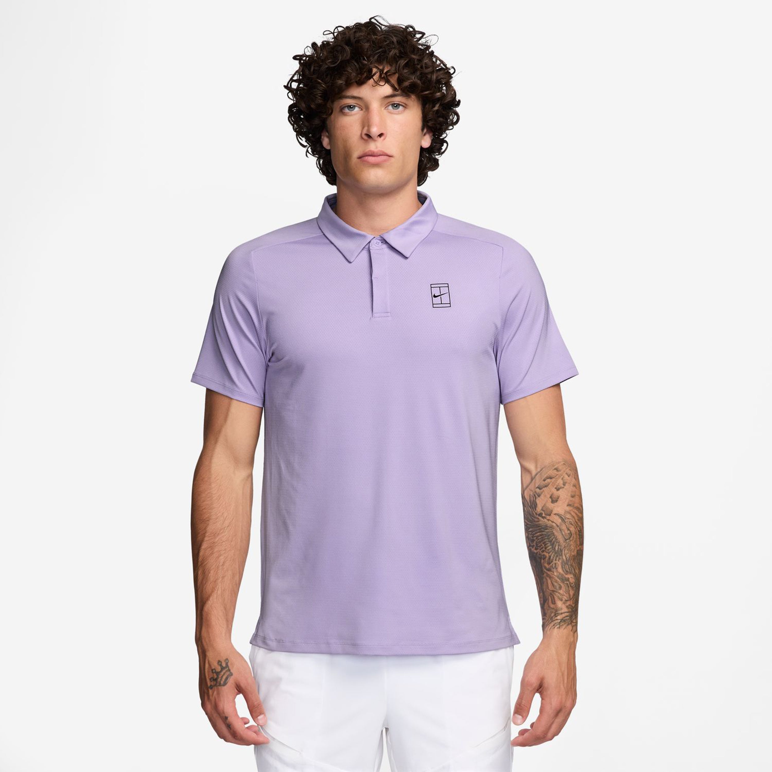 Nike Court Dri - Fit Advantage Polo Herren Flieder, Schwarz