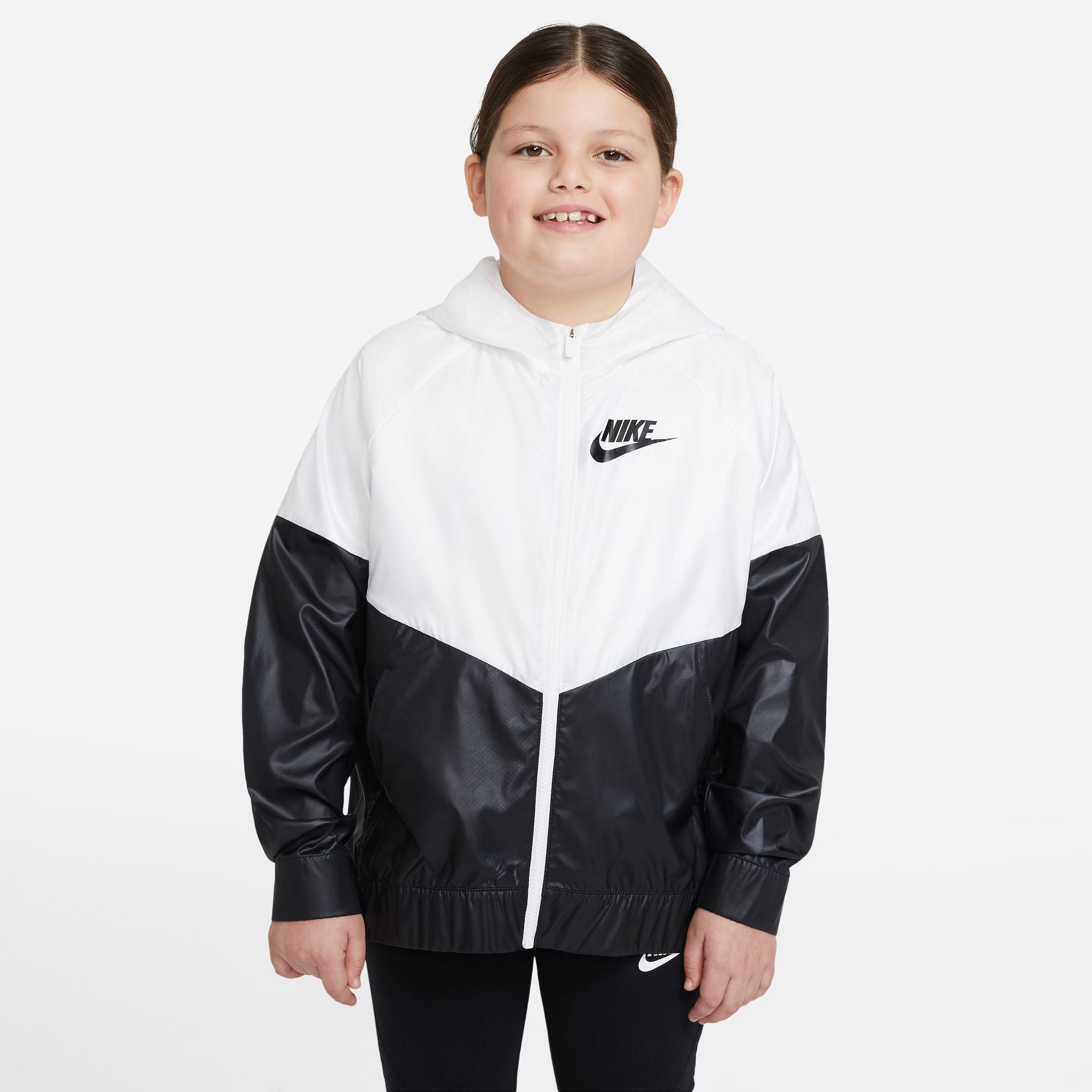 Nike Windrunner Trainingsjacke Mädchen - Weiß, Schwarz