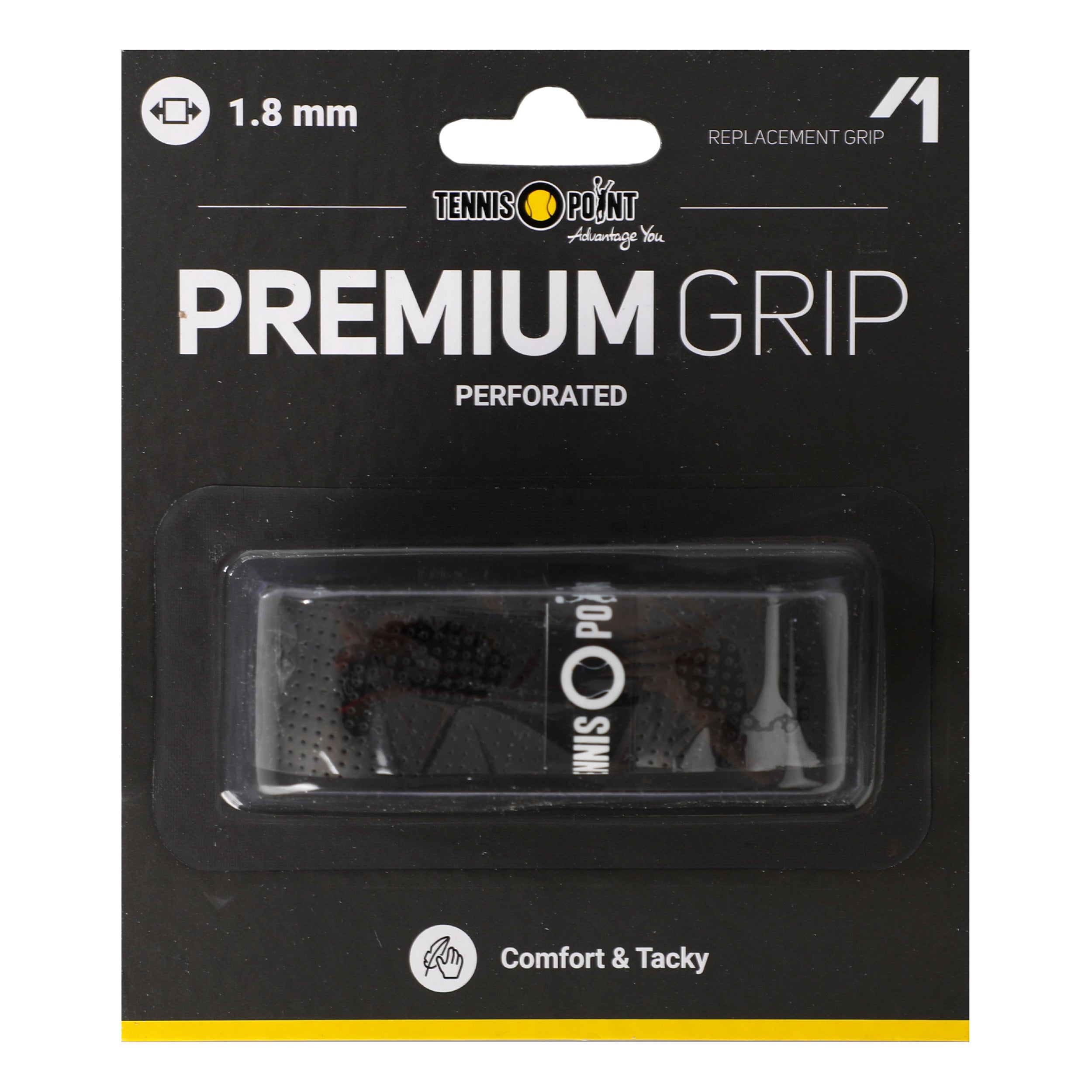 Tennis - Point Premium Grip Perforated 1er Pack Schwarz